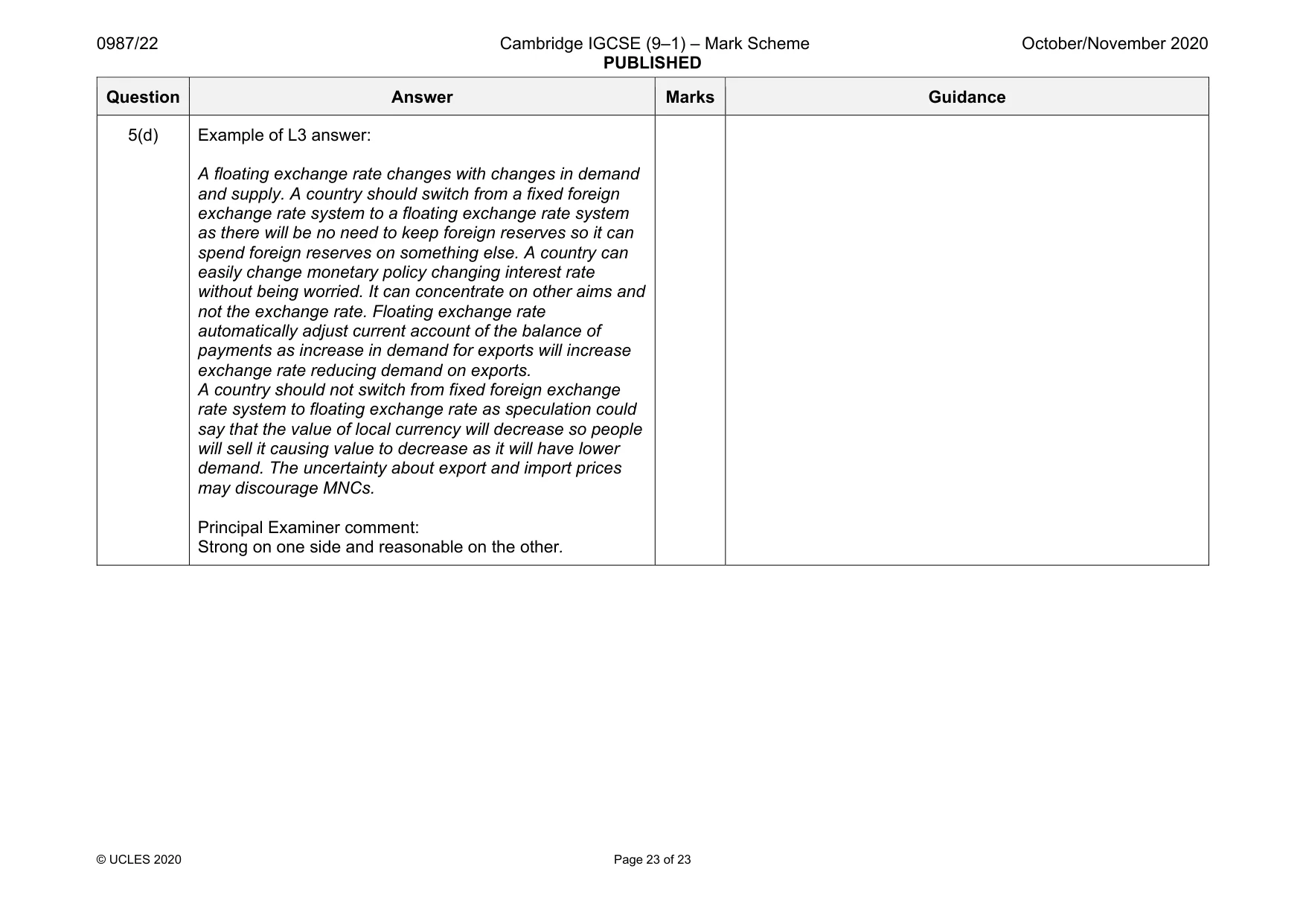 Mark scheme, page 23 of 23