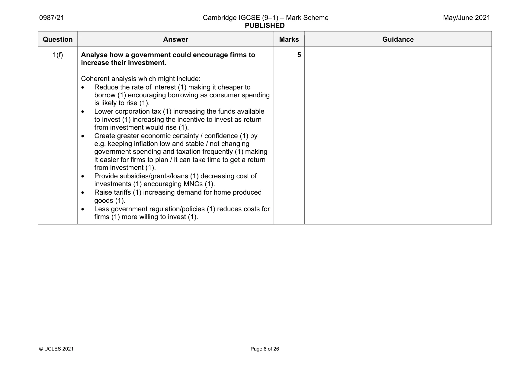 Mark scheme, page 8 of 26