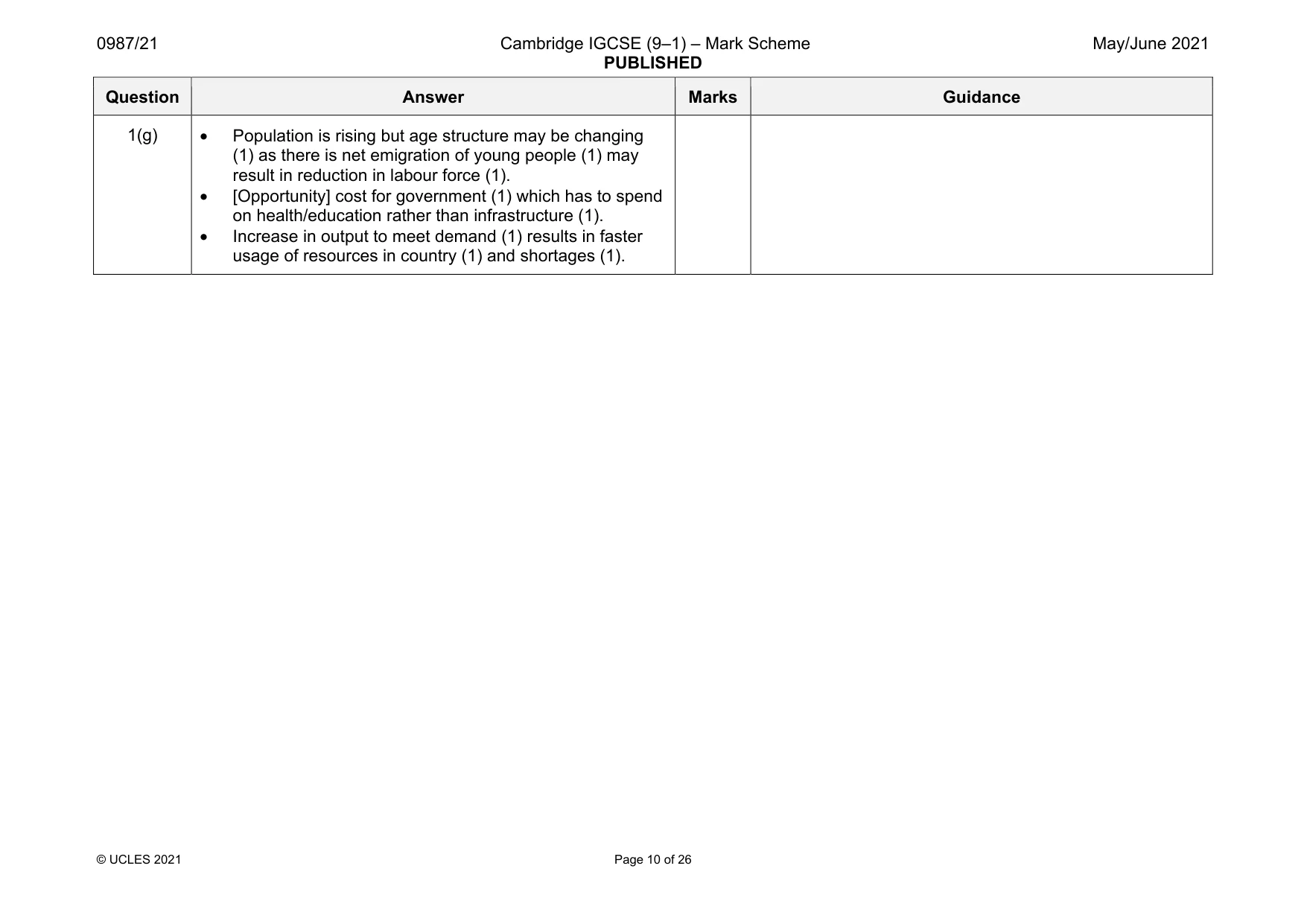 Mark scheme, page 10 of 26