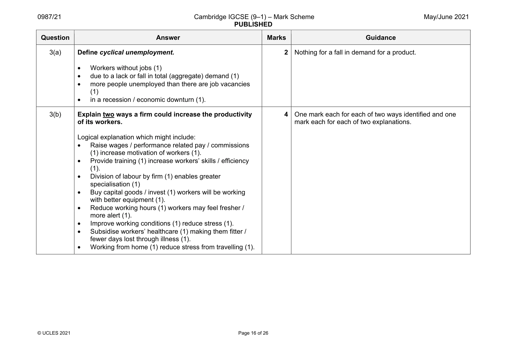Mark scheme, page 16 of 26