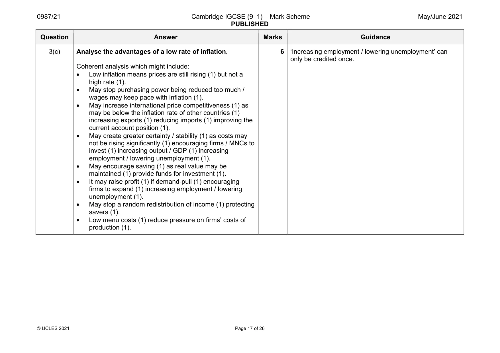 Mark scheme, page 17 of 26