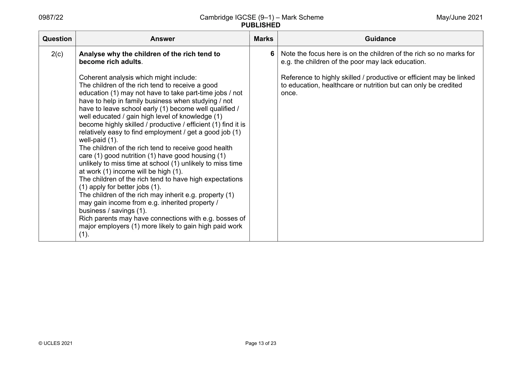 Mark scheme, page 13 of 23