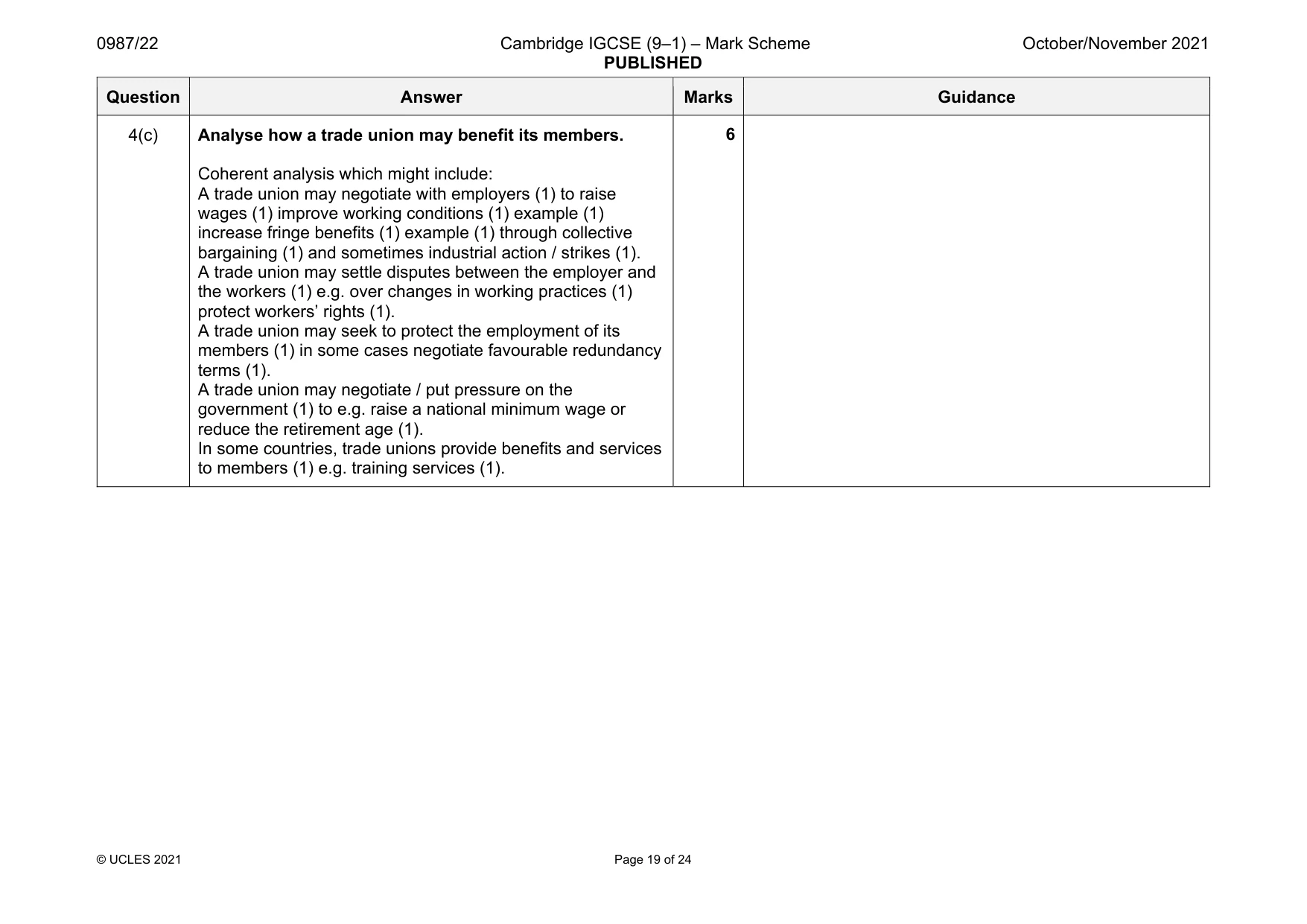 Mark scheme, page 19 of 24