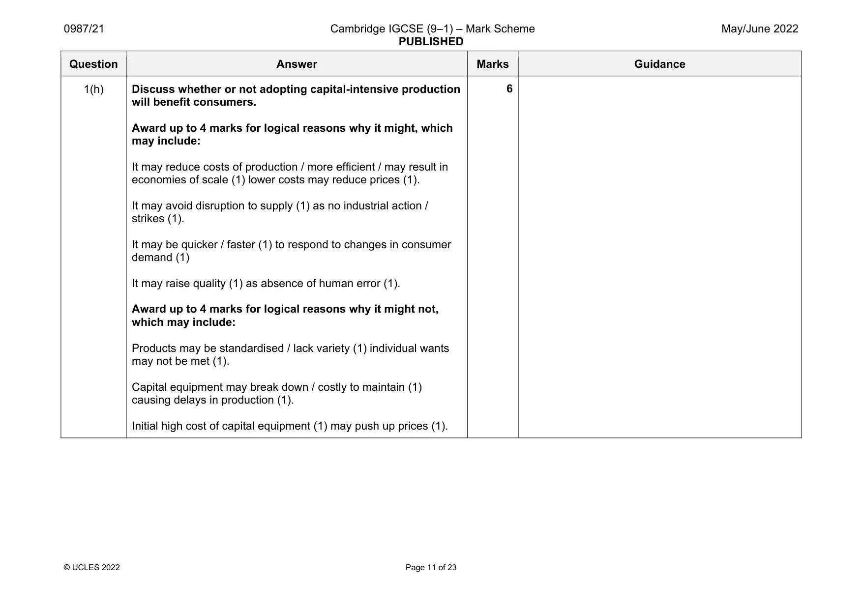 Mark scheme, page 11 of 23