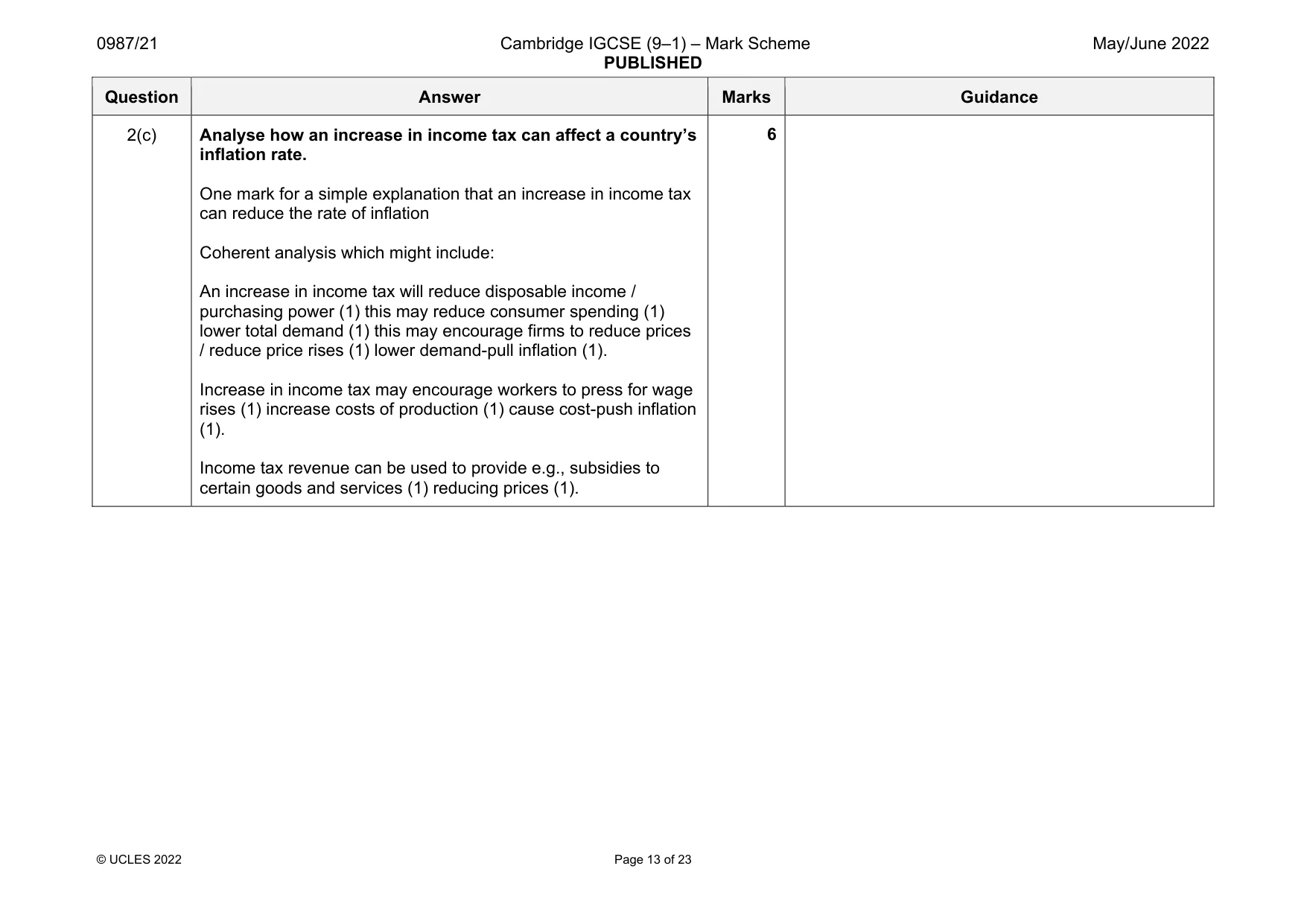 Mark scheme, page 13 of 23