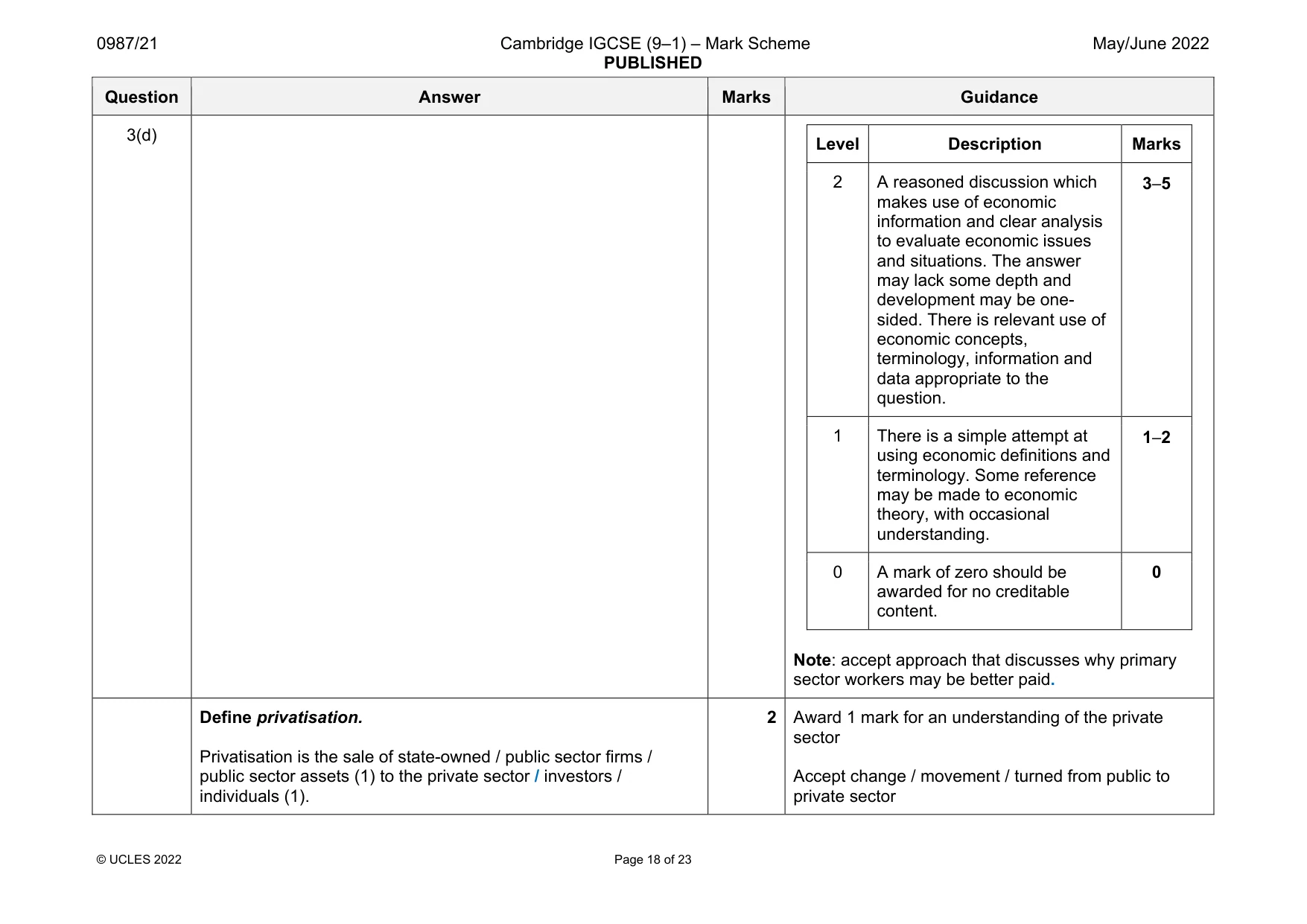 Mark scheme, page 18 of 23