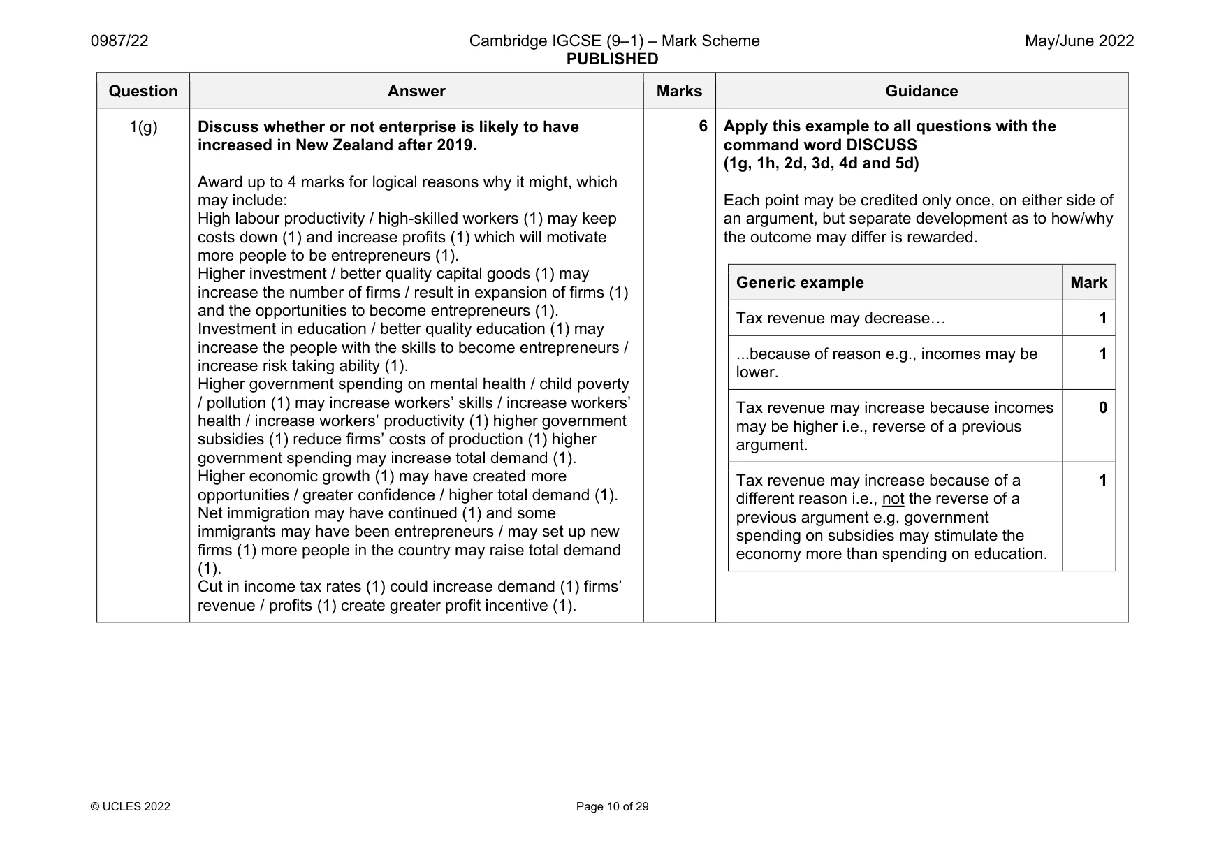 Mark scheme, page 10 of 29