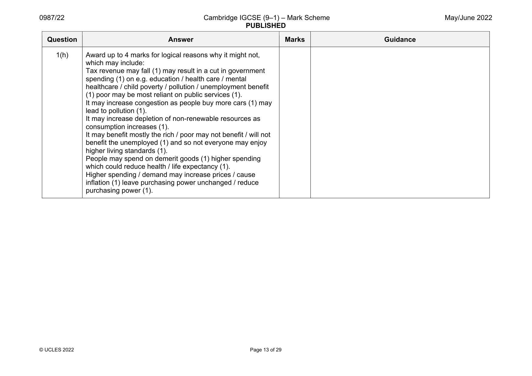 Mark scheme, page 13 of 29