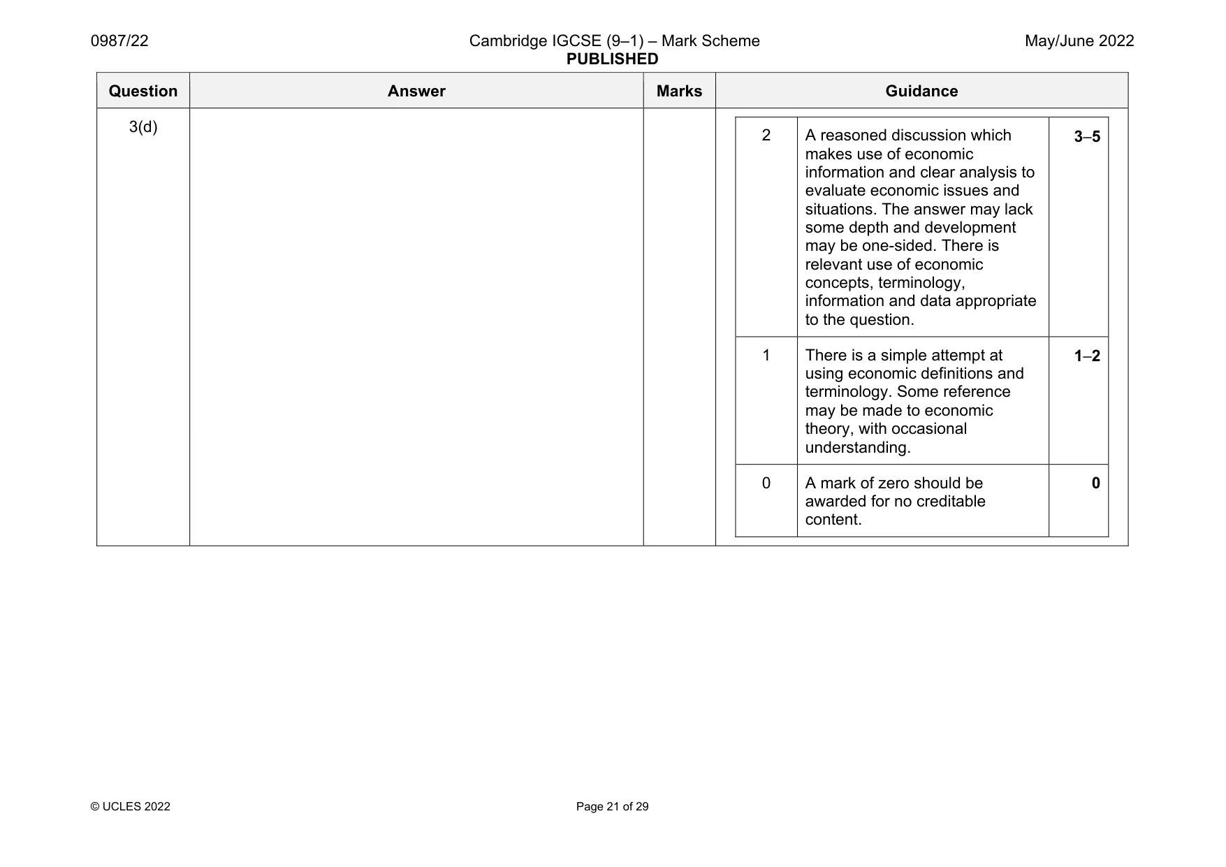 Mark scheme, page 21 of 29