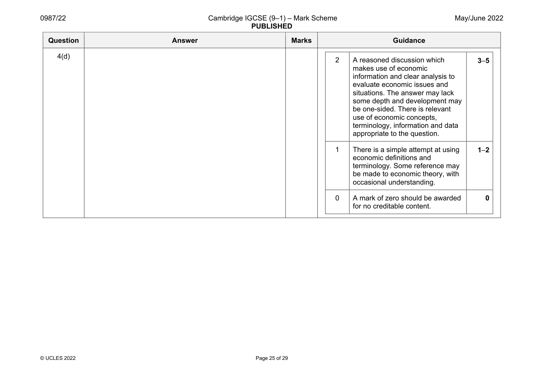Mark scheme, page 25 of 29