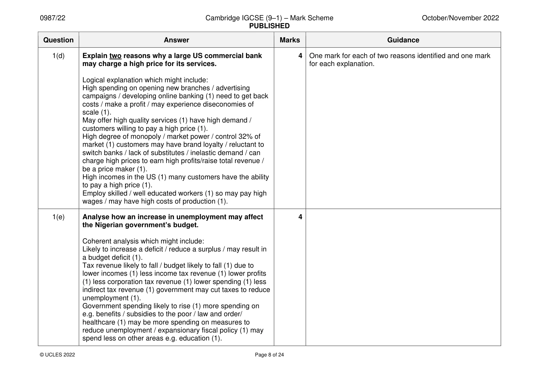 Mark scheme, page 8 of 24