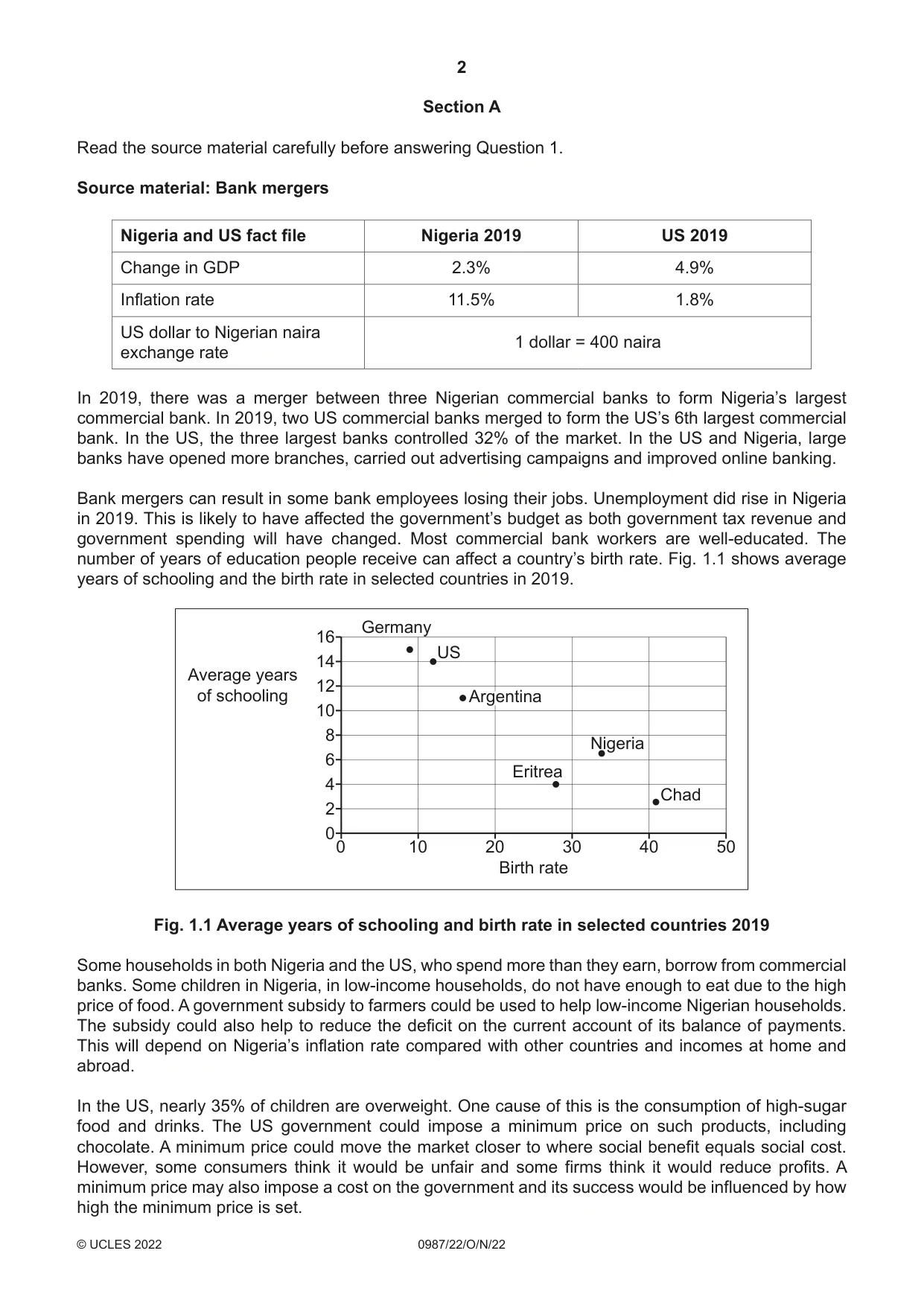 Cambridge IGCSE Economics (9-1) 0987 2022 Oct/Nov Paper 2 · Variant 2 question paper, page 2 of 8