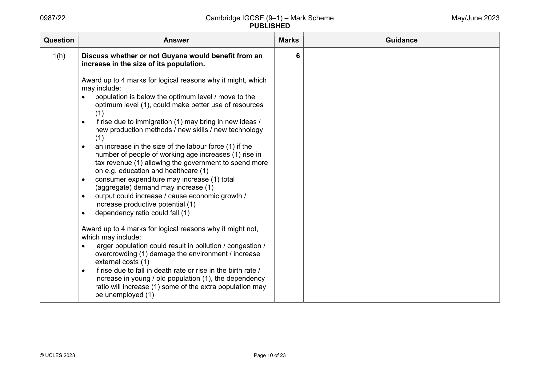 Mark scheme, page 10 of 23