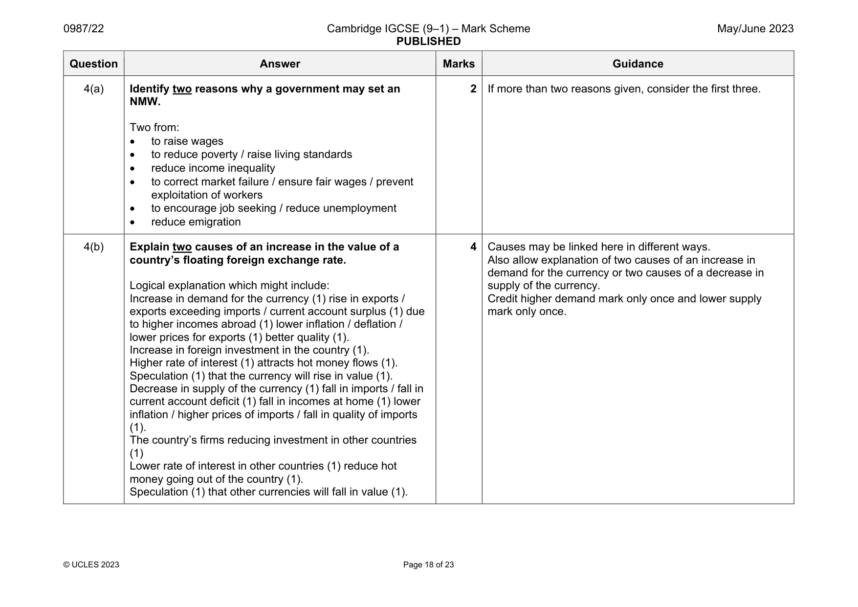 Mark scheme, page 18 of 23