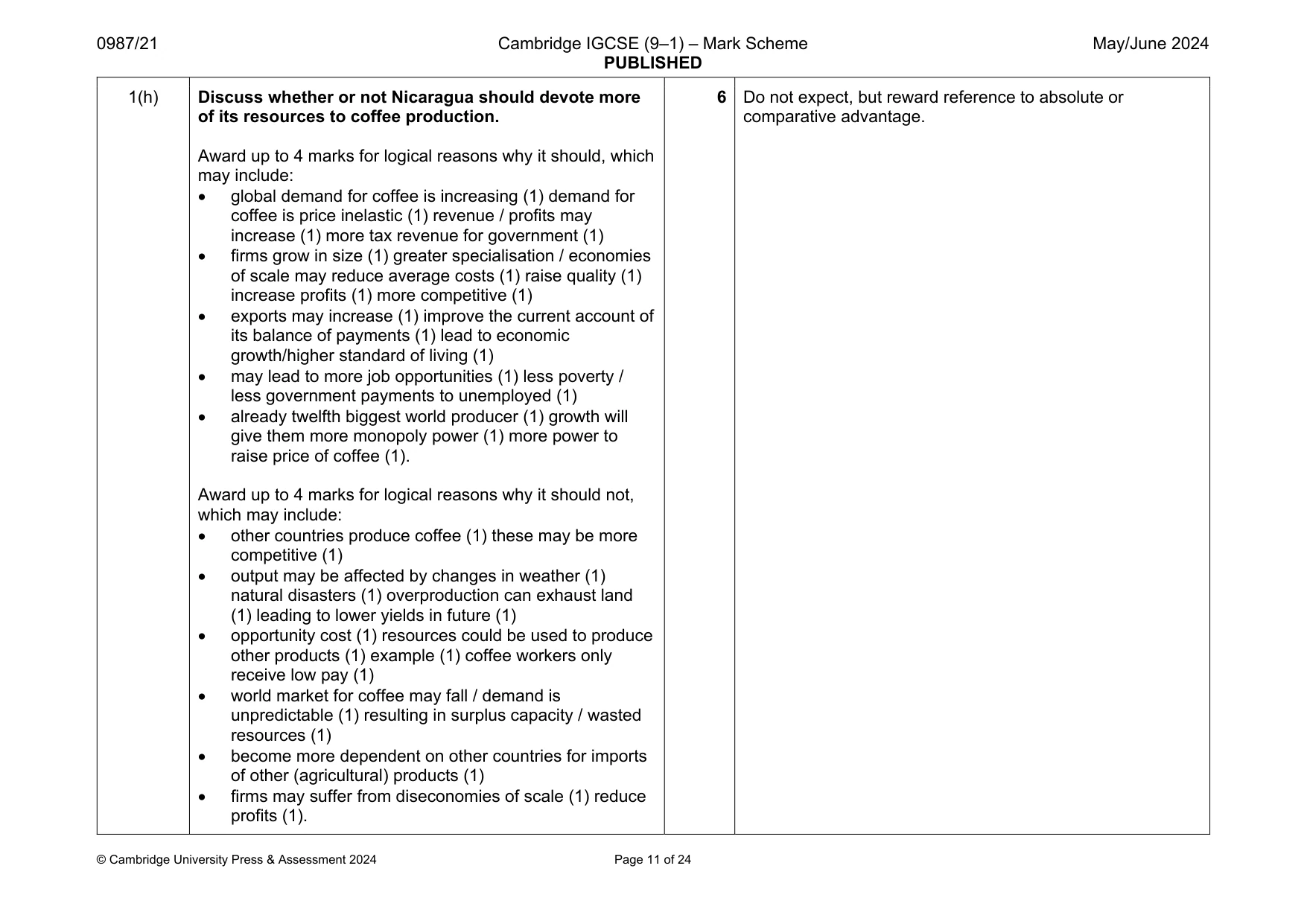Mark scheme, page 11 of 24