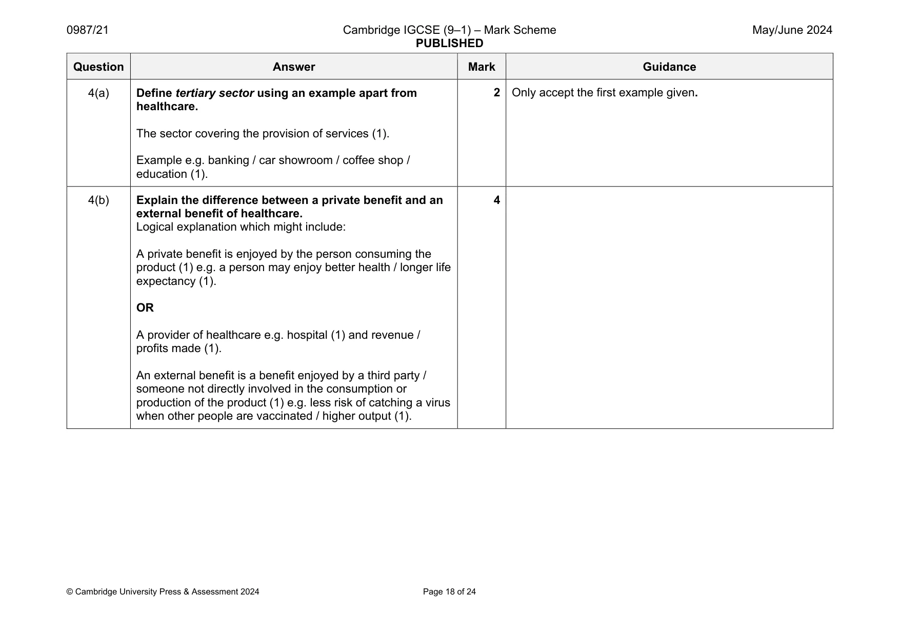 Mark scheme, page 18 of 24