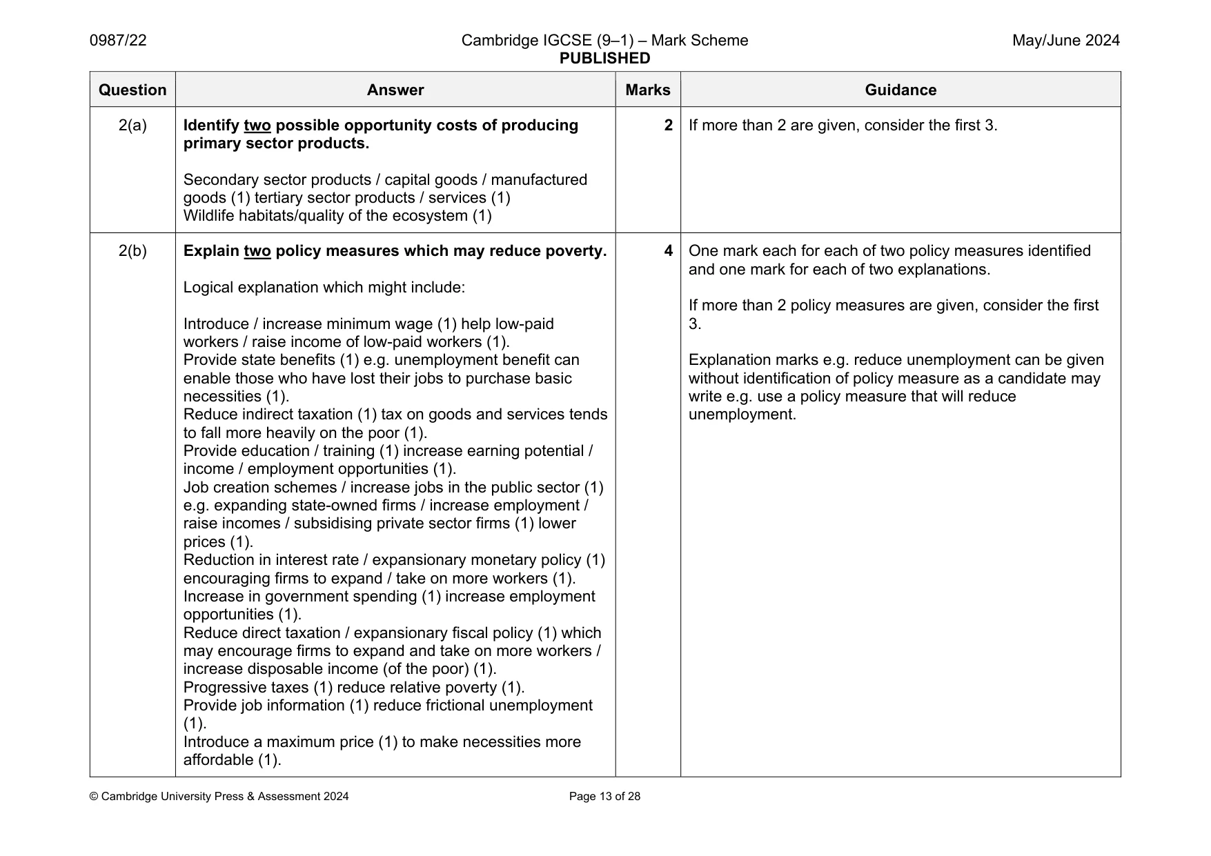 Mark scheme, page 13 of 28