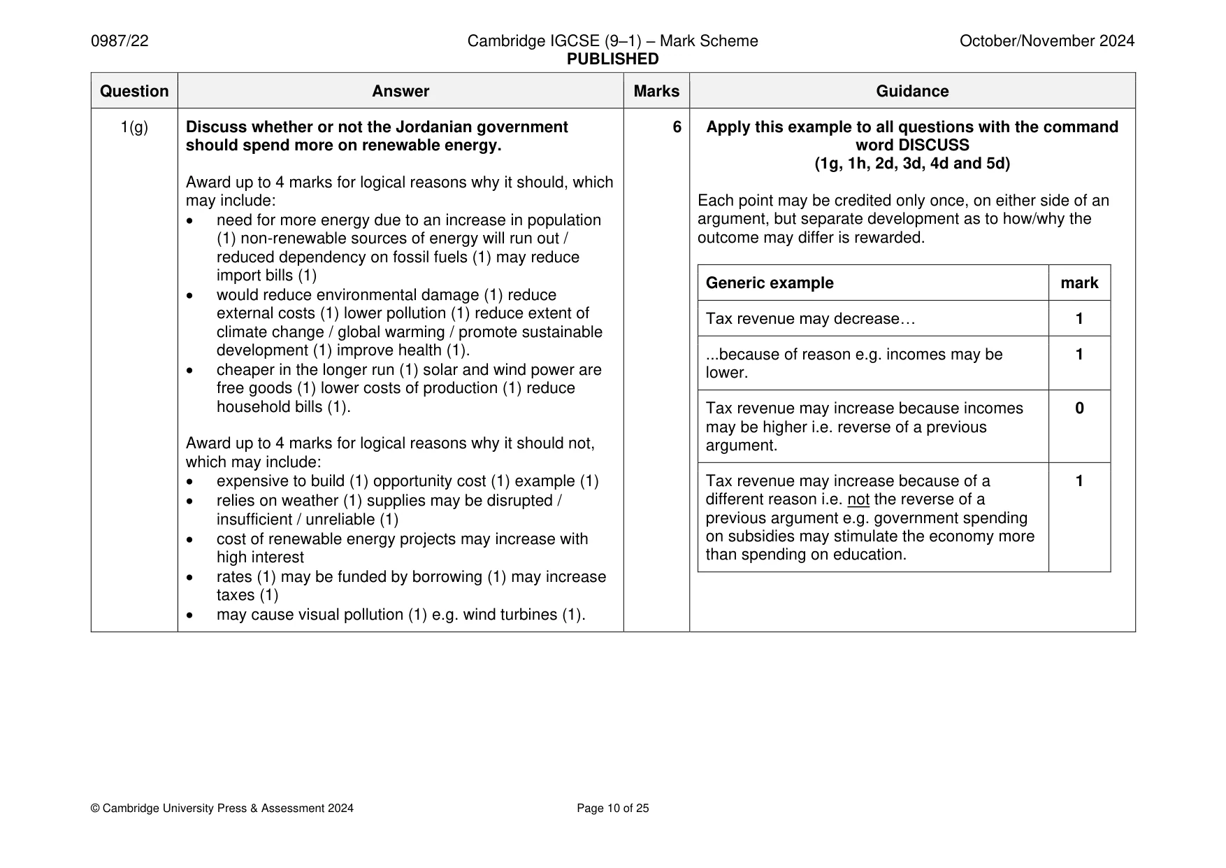 Mark scheme, page 10 of 25