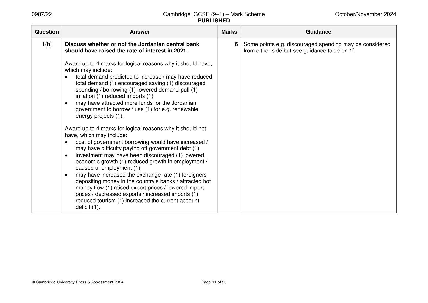 Mark scheme, page 11 of 25
