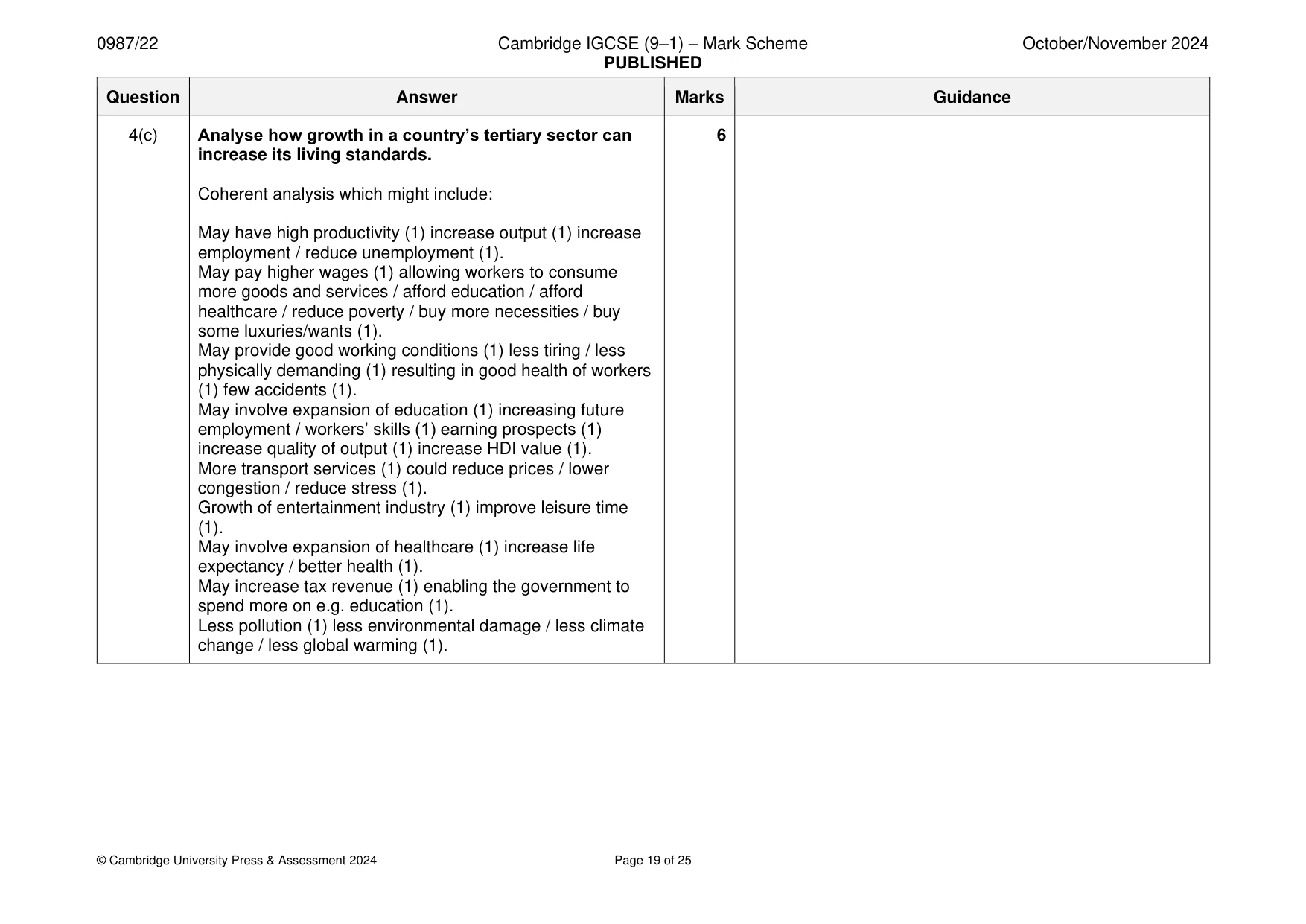 Mark scheme, page 19 of 25