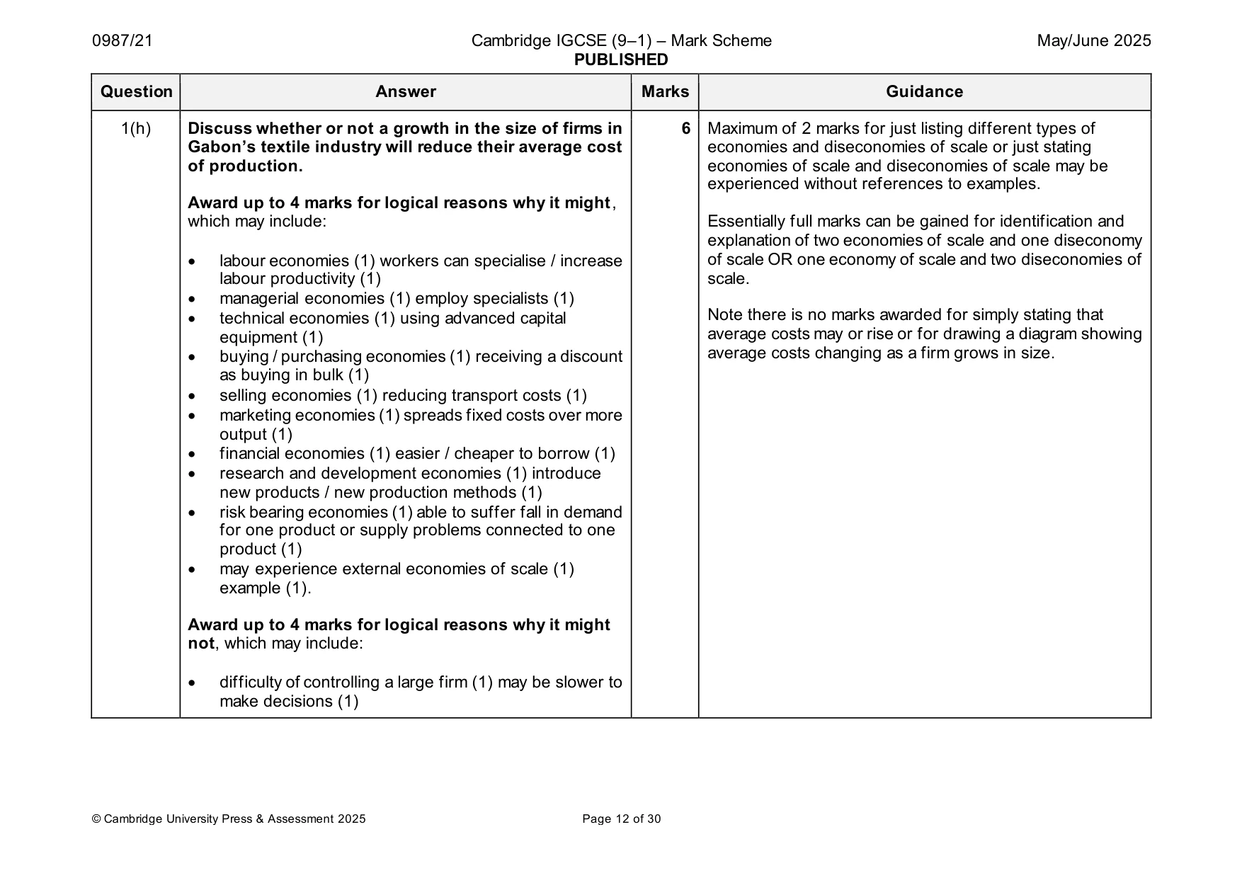 Mark scheme, page 12 of 30
