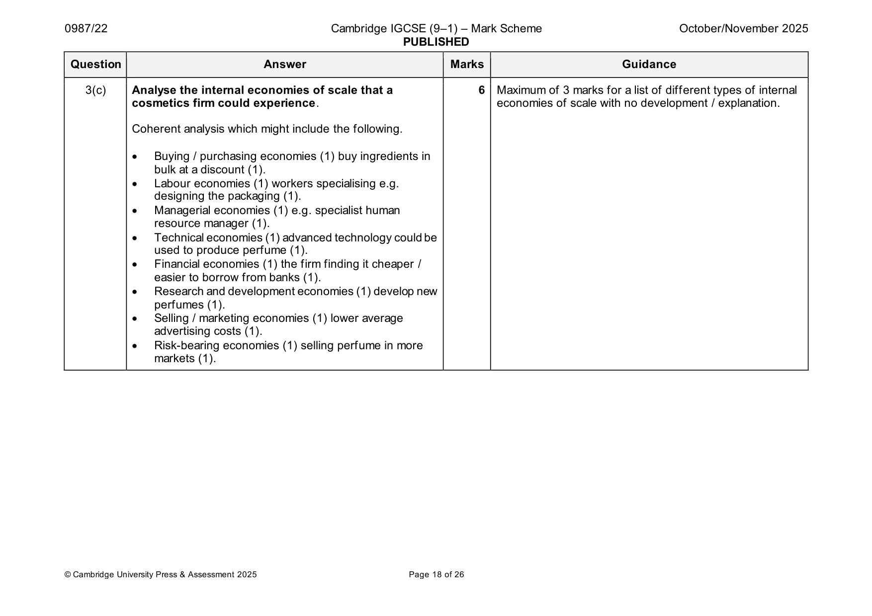 Mark scheme, page 18 of 26