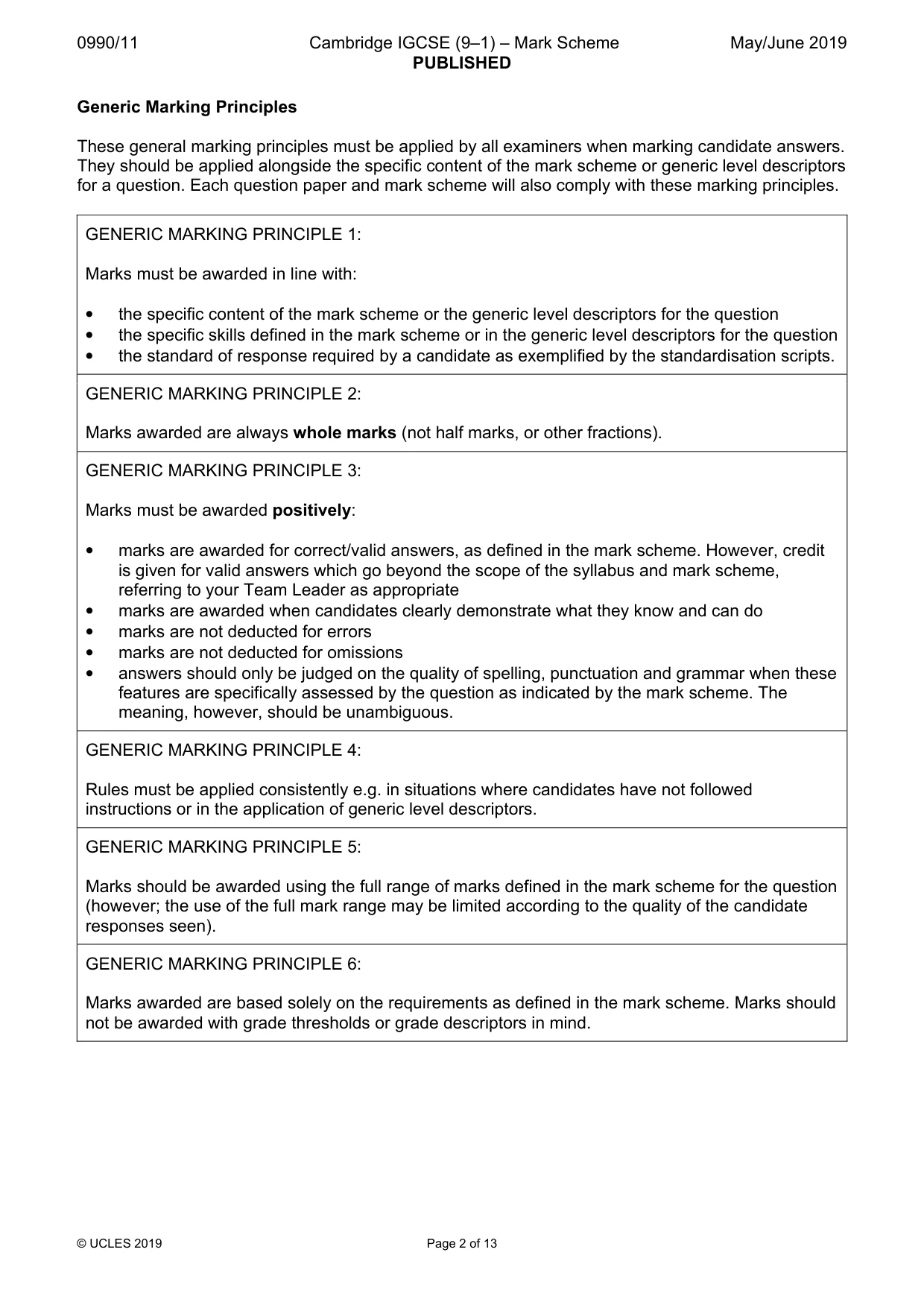 Mark scheme, page 2 of 13
