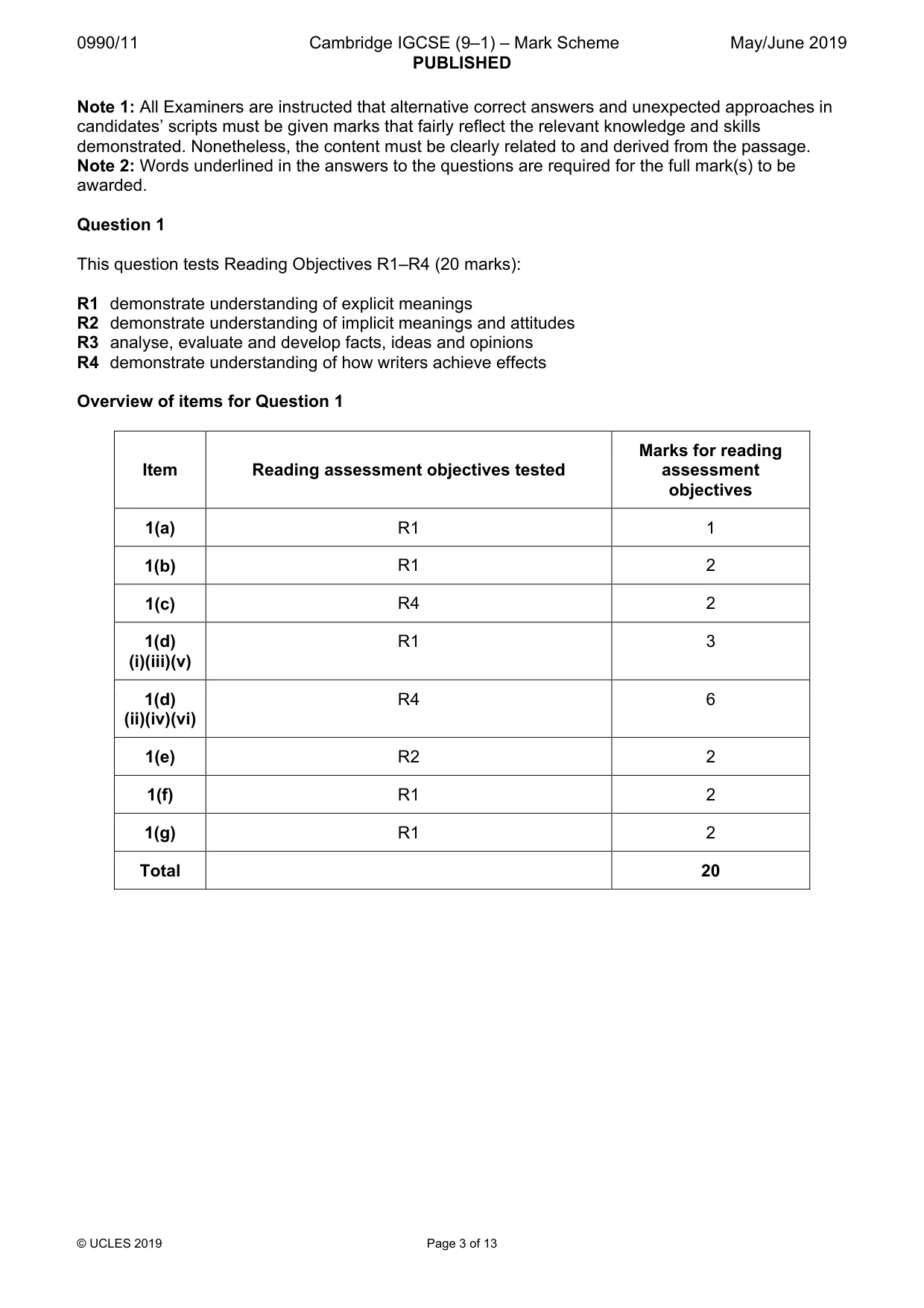 Mark scheme, page 3 of 13