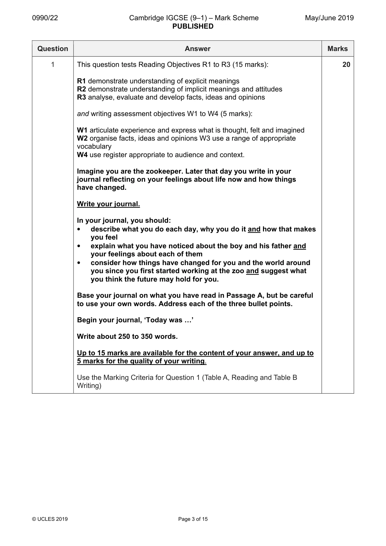 Mark scheme, page 3 of 15