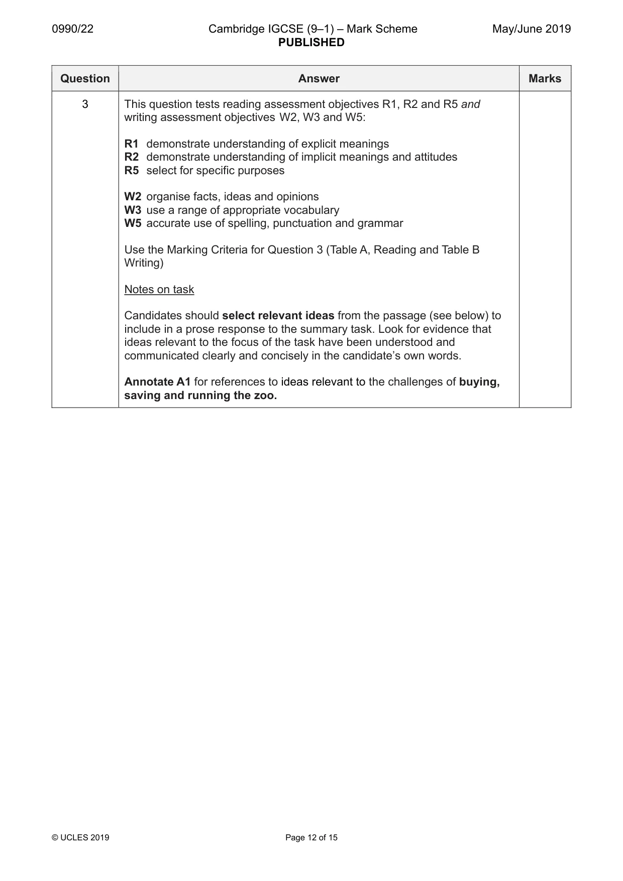 Mark scheme, page 12 of 15