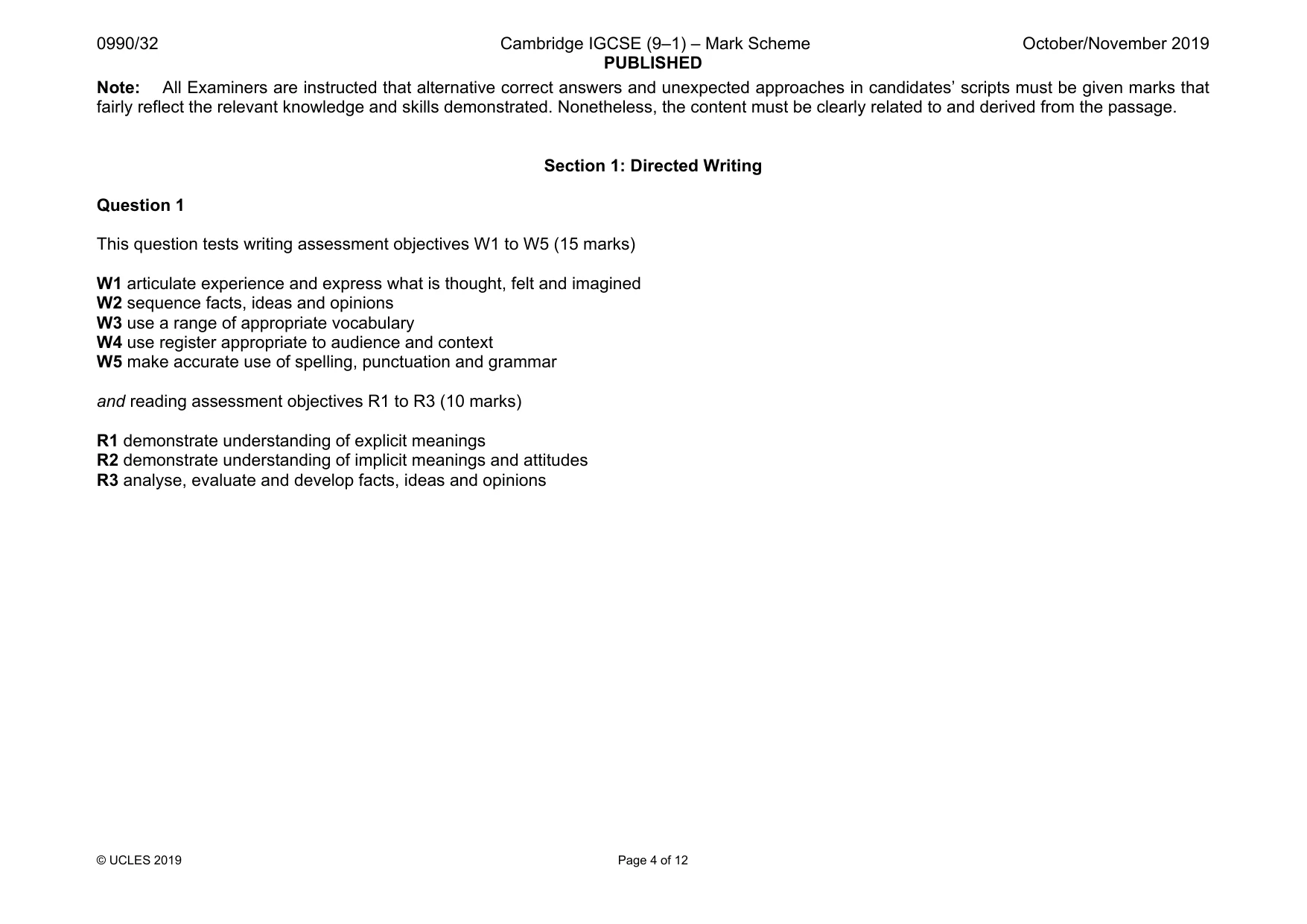 Mark scheme, page 4 of 12