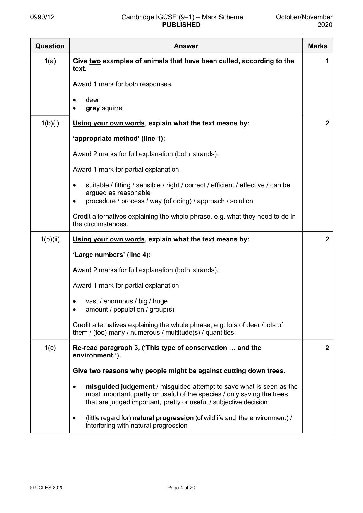 Mark scheme, page 4 of 20