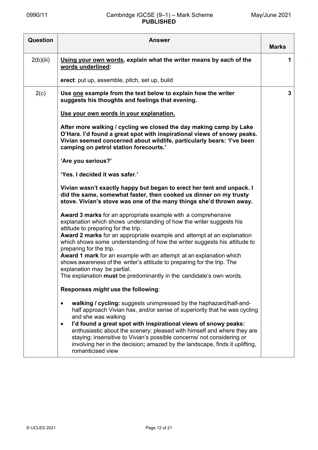 Mark scheme, page 12 of 21