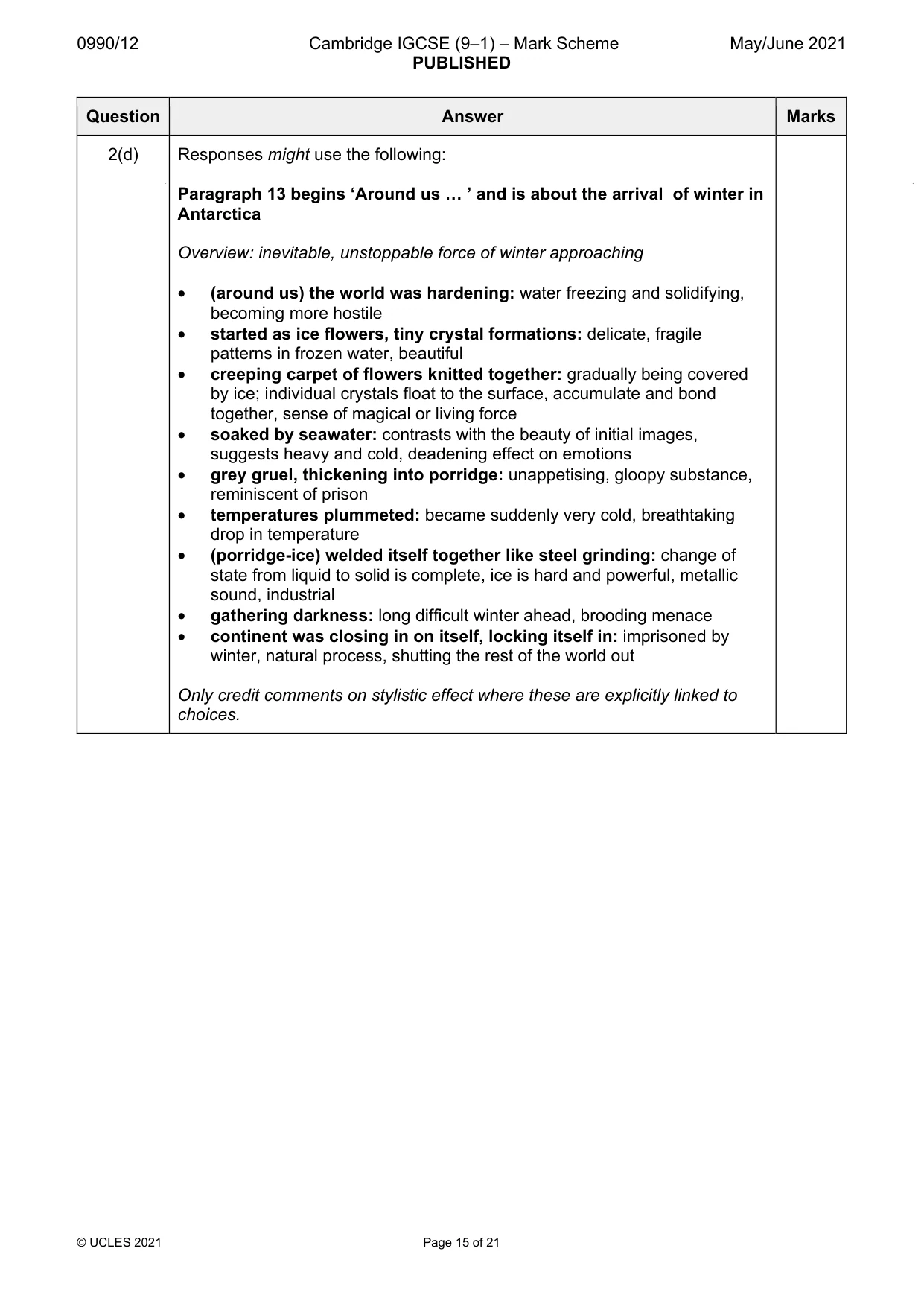 Mark scheme, page 15 of 21