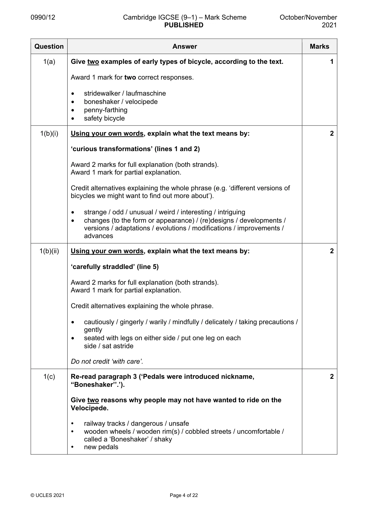 Mark scheme, page 4 of 22