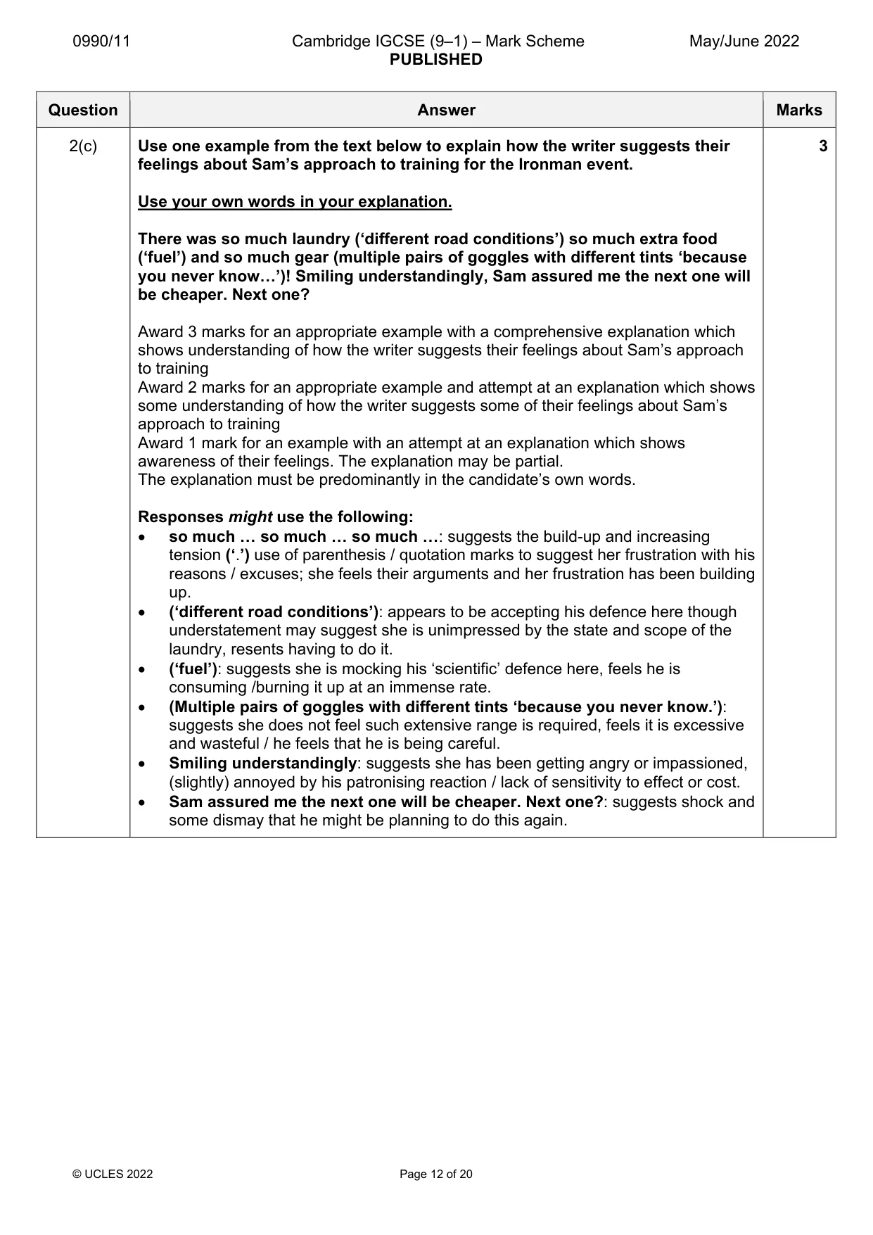 Mark scheme, page 12 of 20
