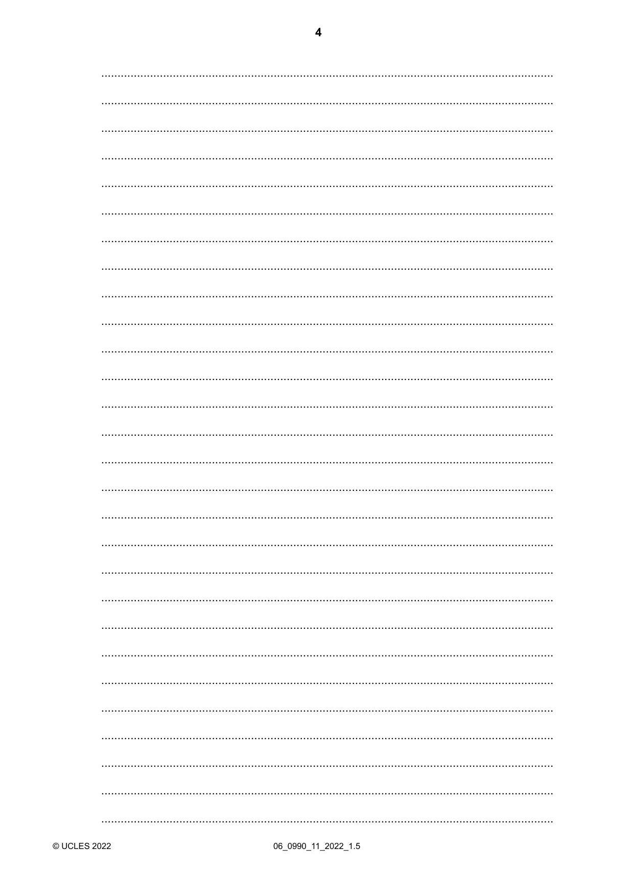 Cambridge IGCSE English - First Language (9-1) 0990 2022 May/June Paper 1 · Variant 1 question paper, page 4 of 16