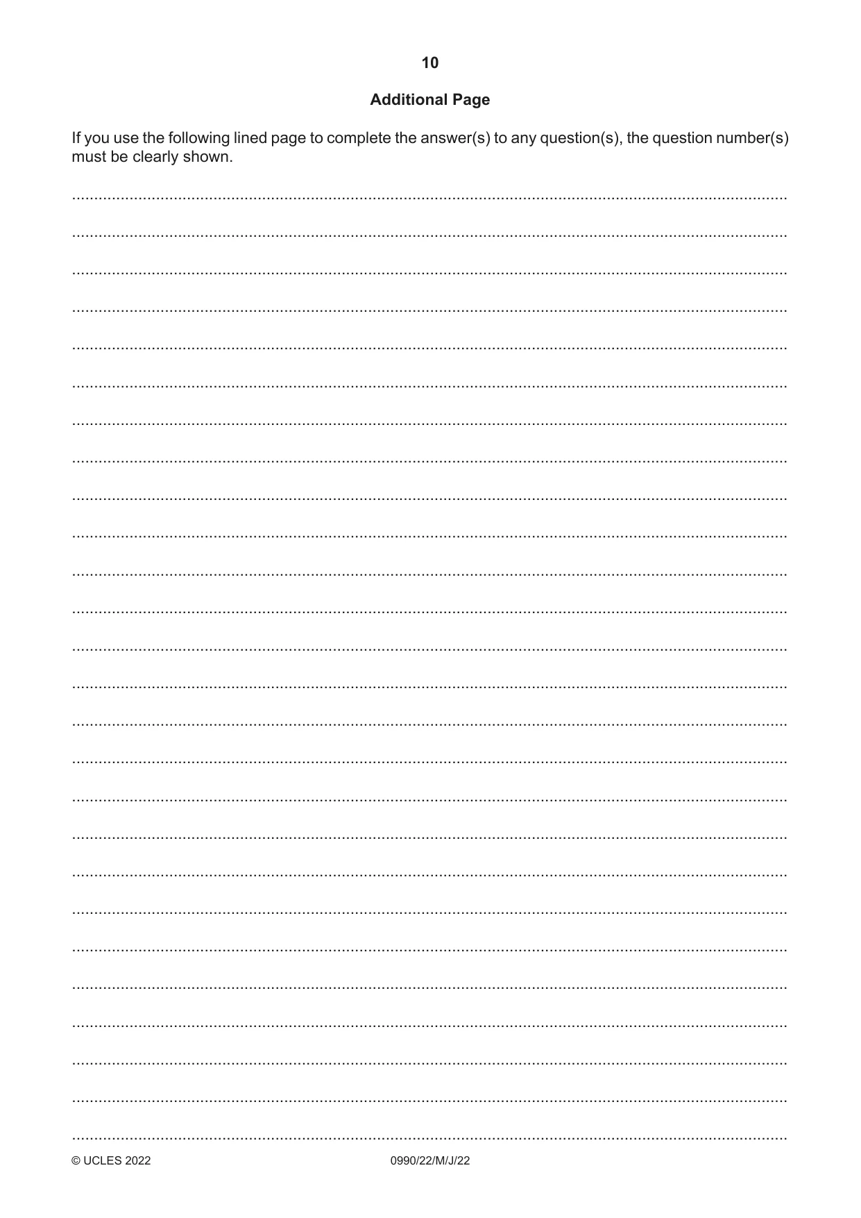 Cambridge IGCSE English - First Language (9-1) 0990 2022 May/June Paper 2 · Variant 2 question paper, page 10 of 12