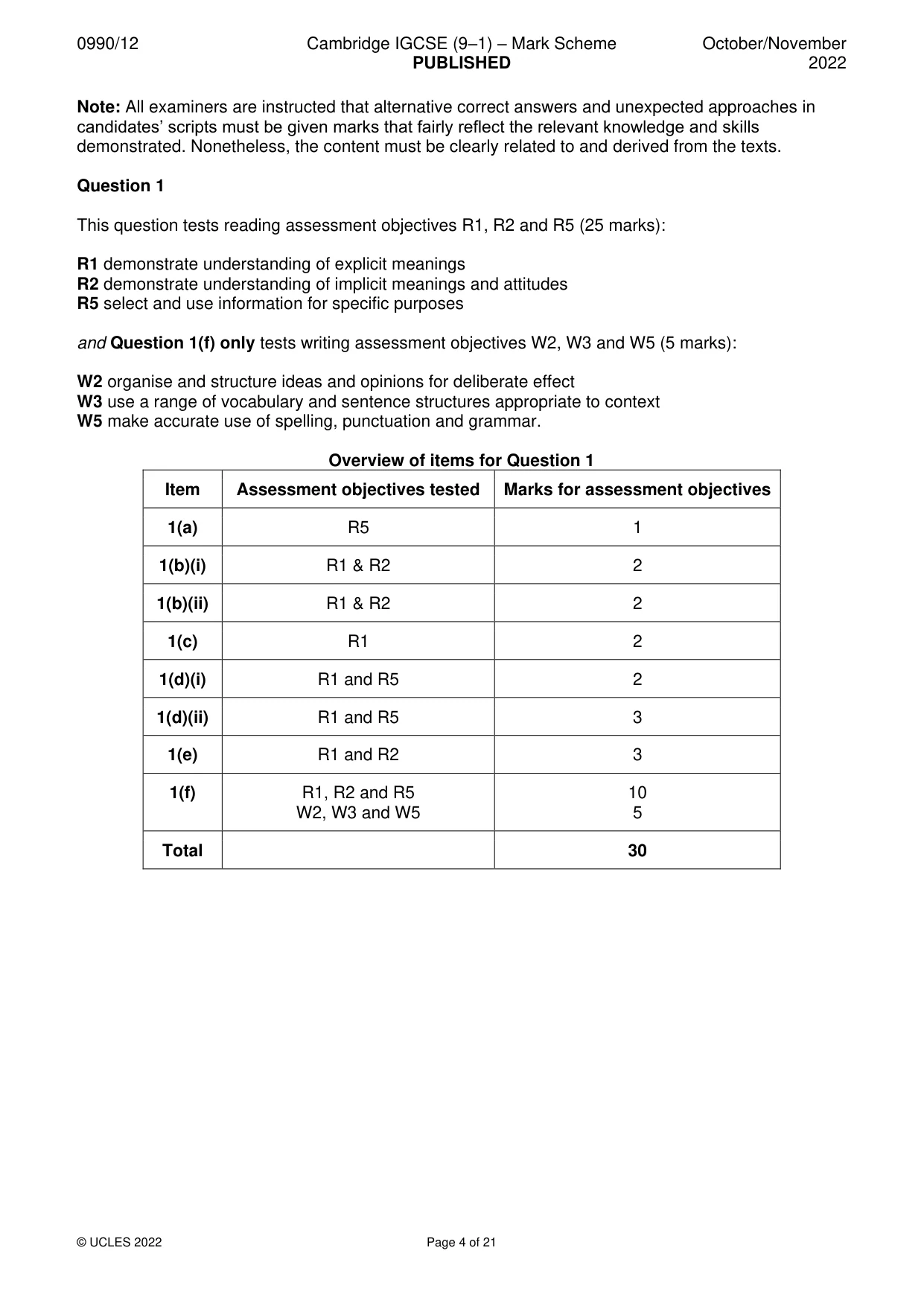 Mark scheme, page 4 of 21