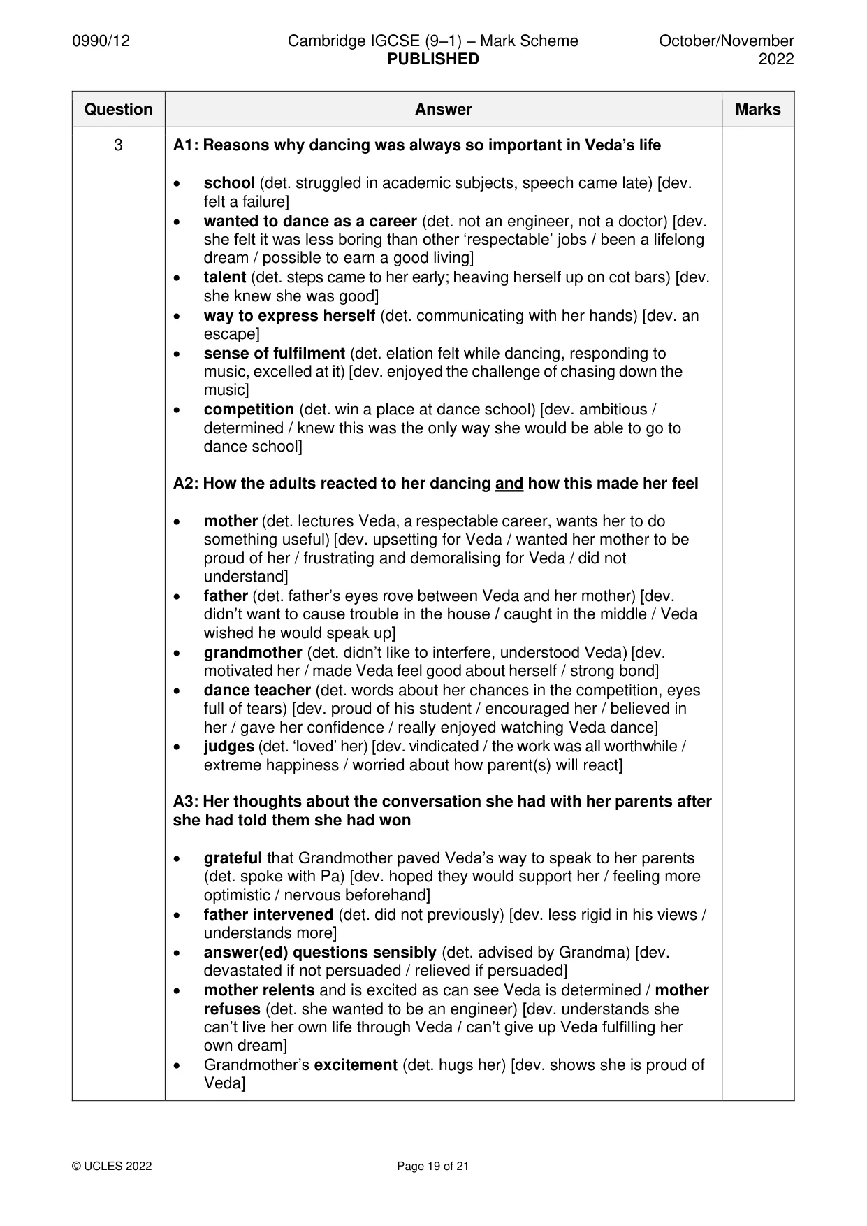 Mark scheme, page 19 of 21
