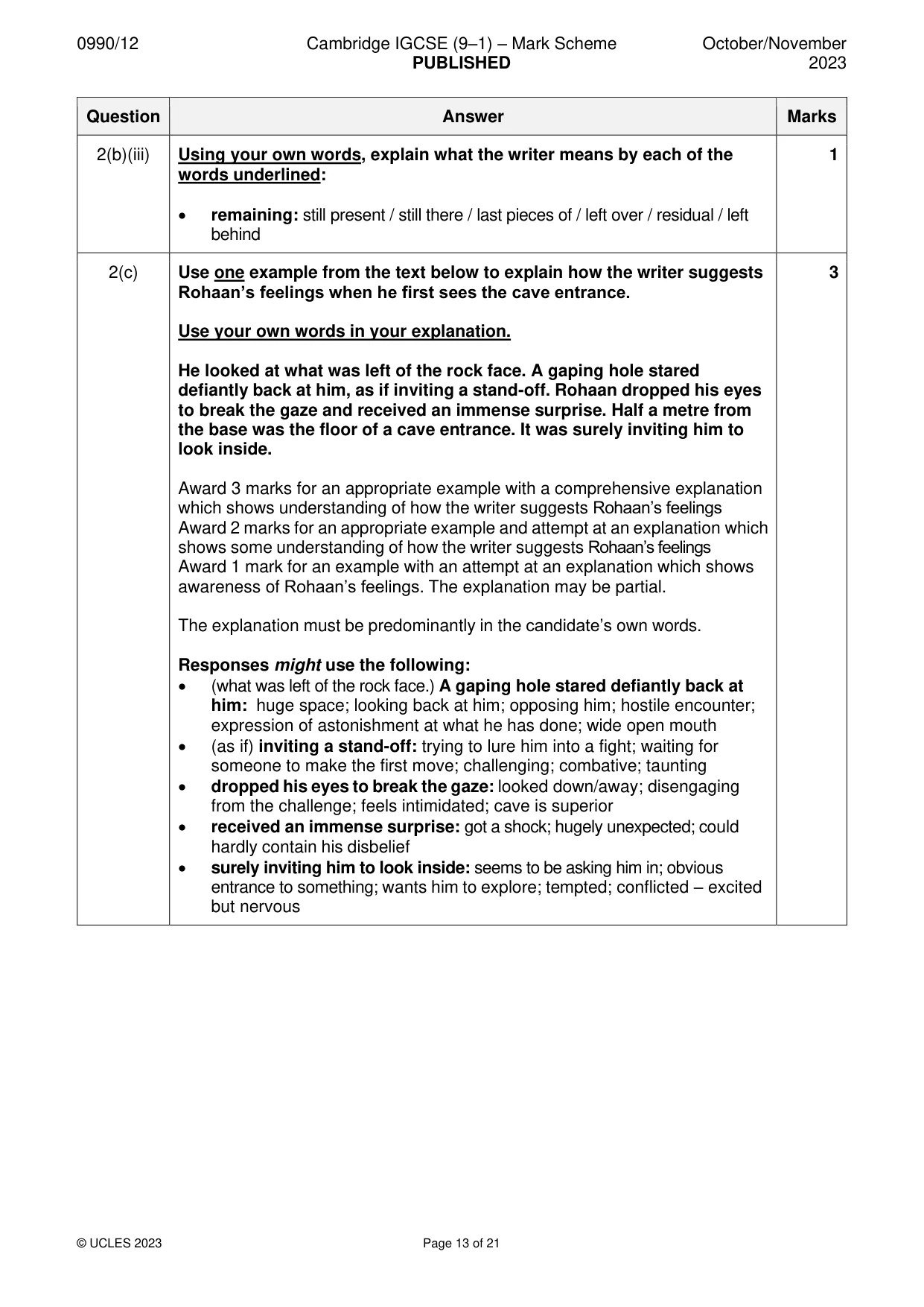 Mark scheme, page 13 of 21