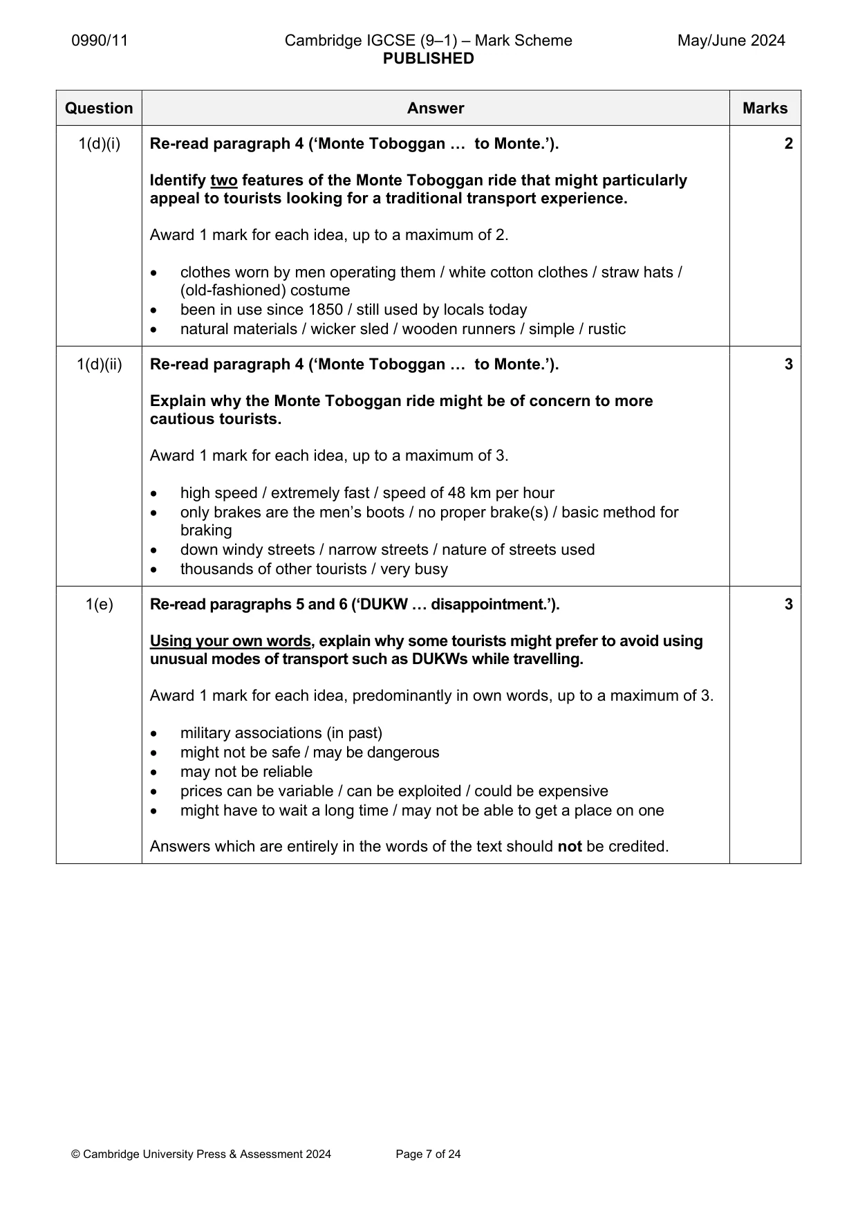 Mark scheme, page 7 of 24