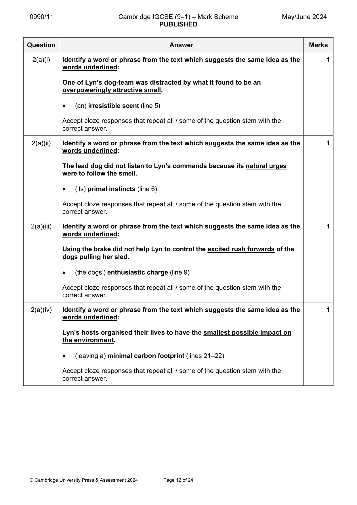 Mark scheme, page 12 of 24