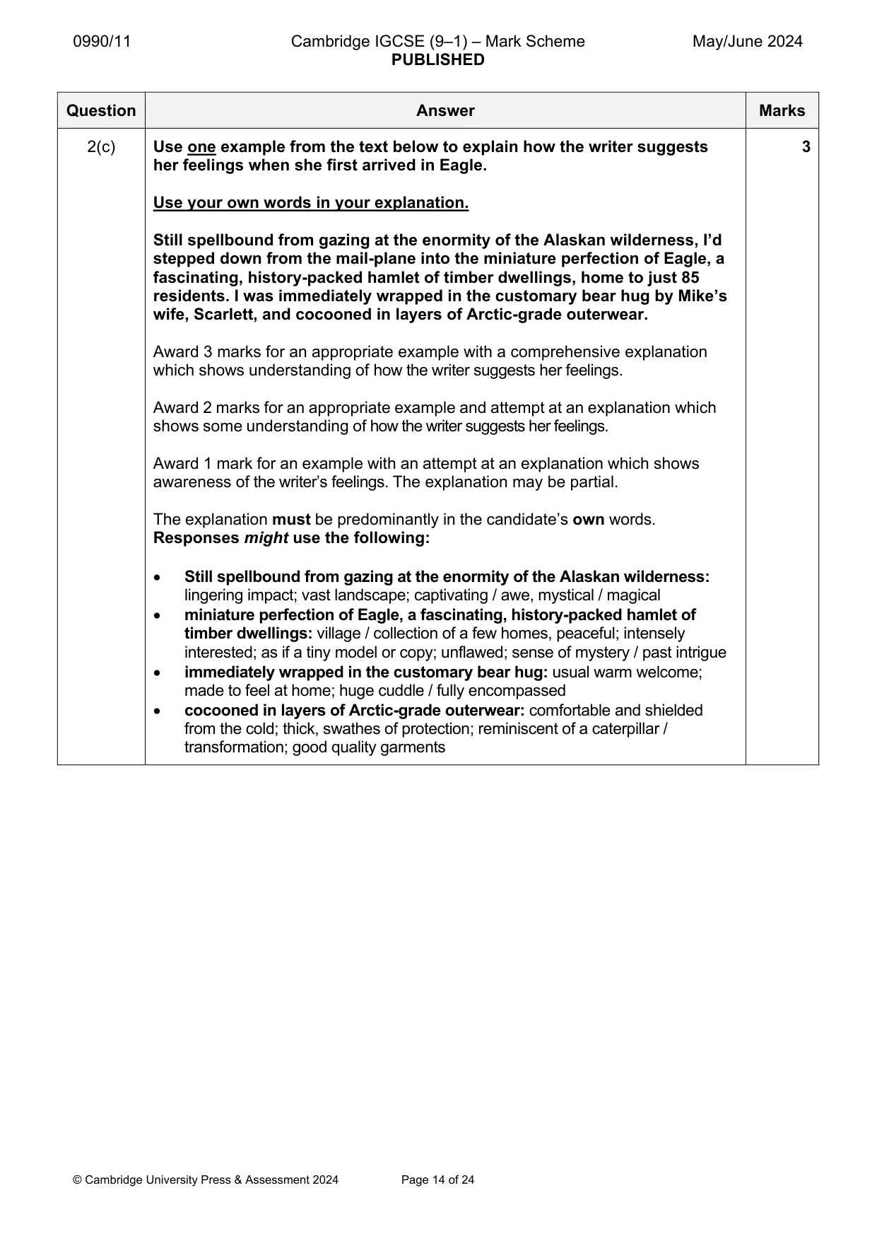 Mark scheme, page 14 of 24