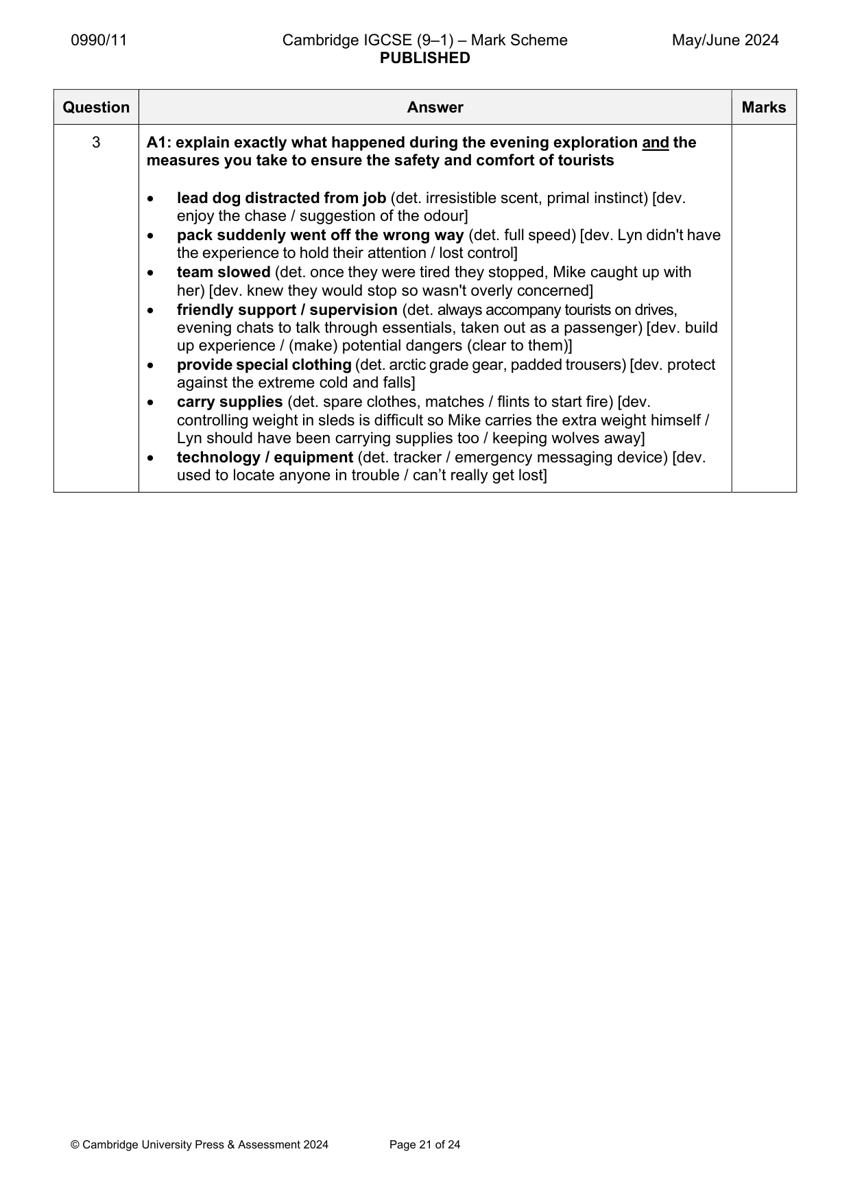 Mark scheme, page 21 of 24