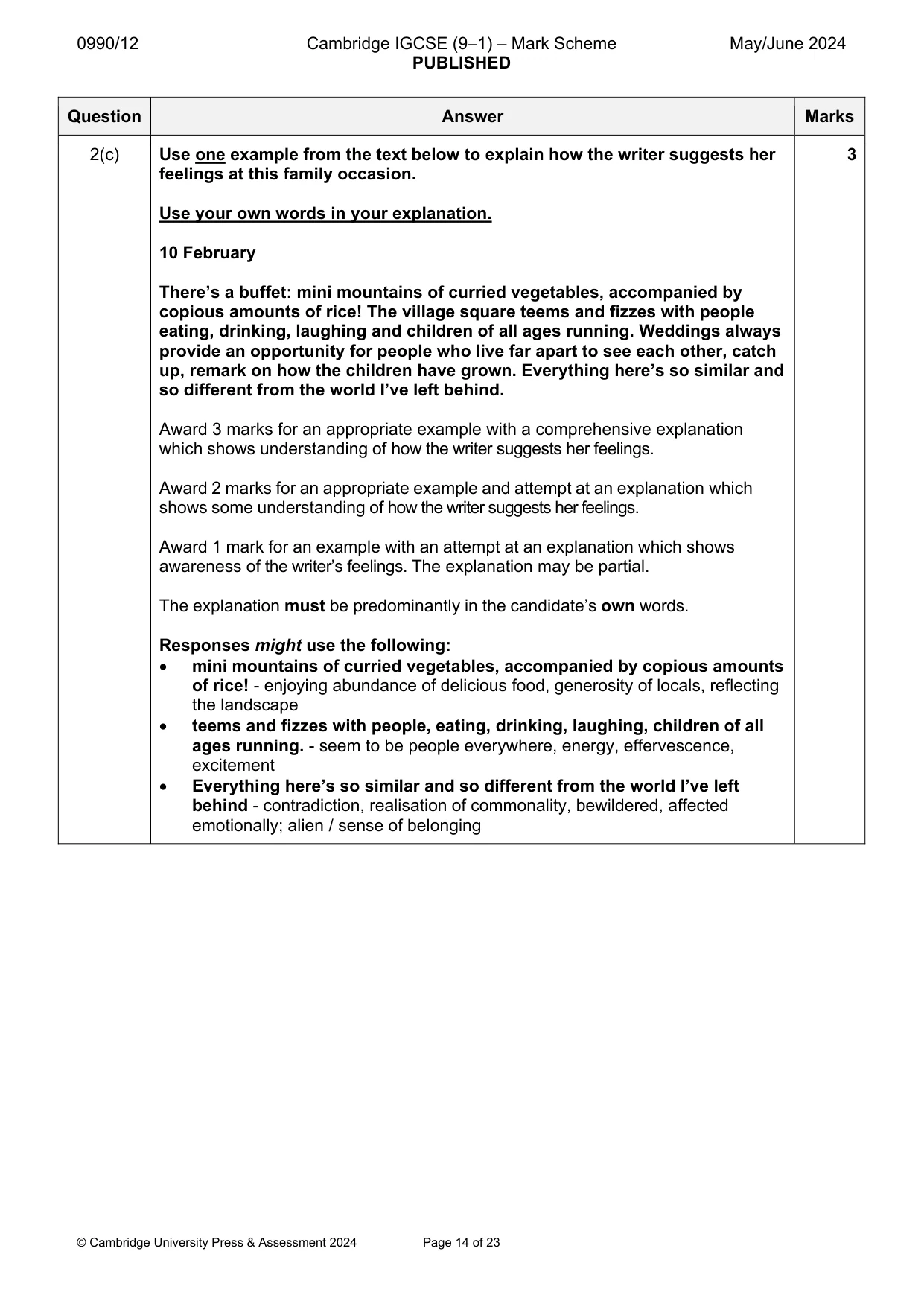 Mark scheme, page 14 of 23