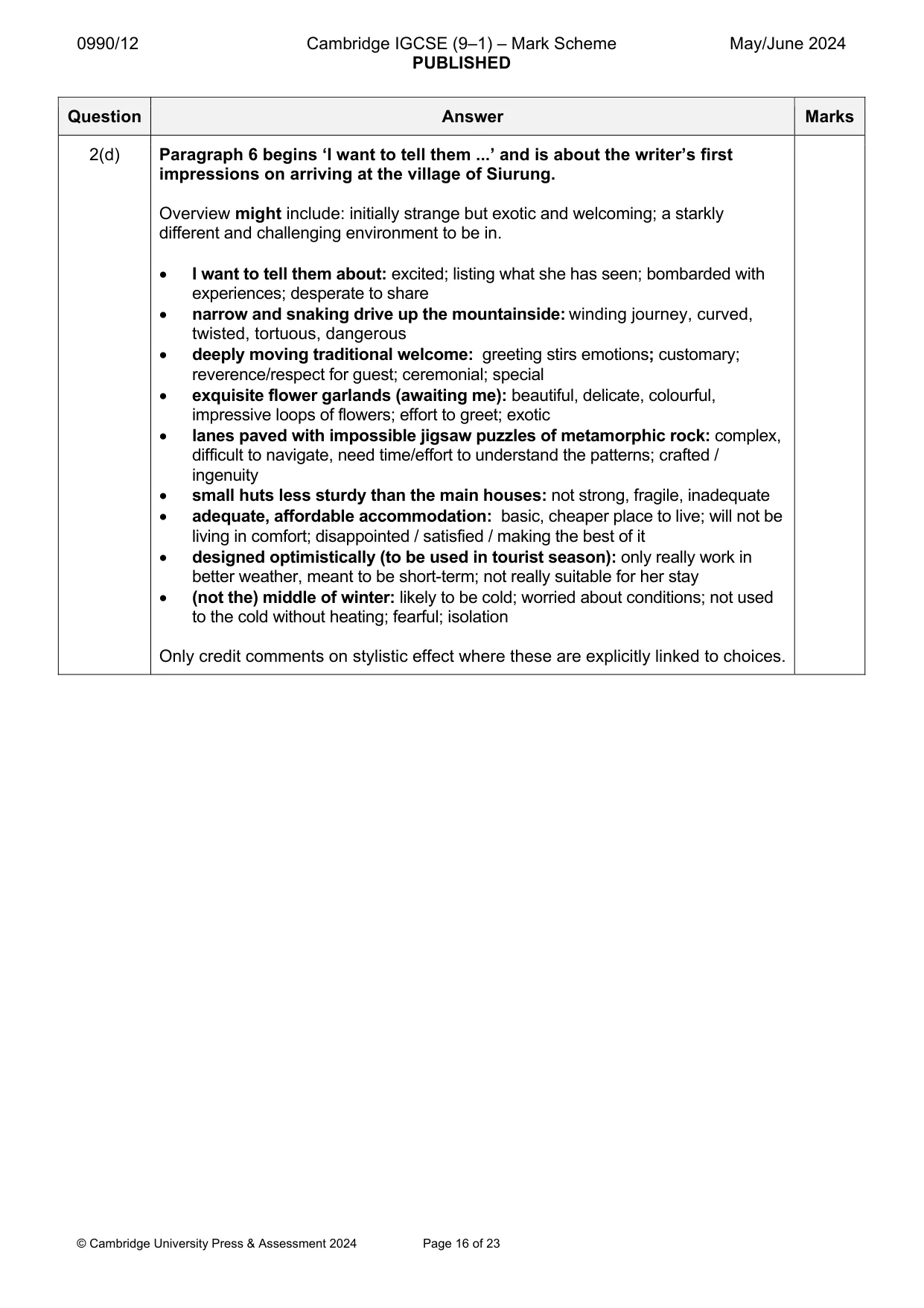 Mark scheme, page 16 of 23