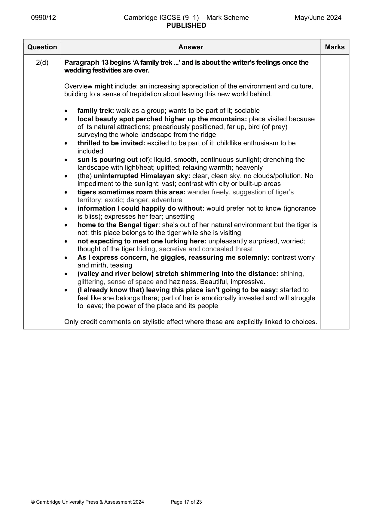 Mark scheme, page 17 of 23