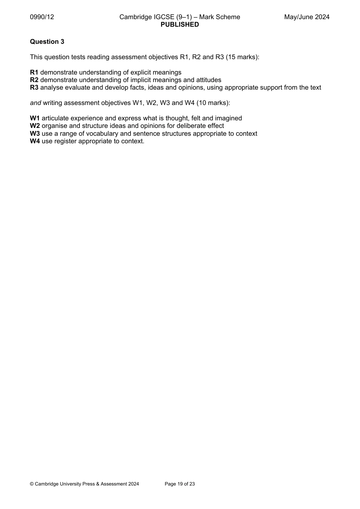 Mark scheme, page 19 of 23