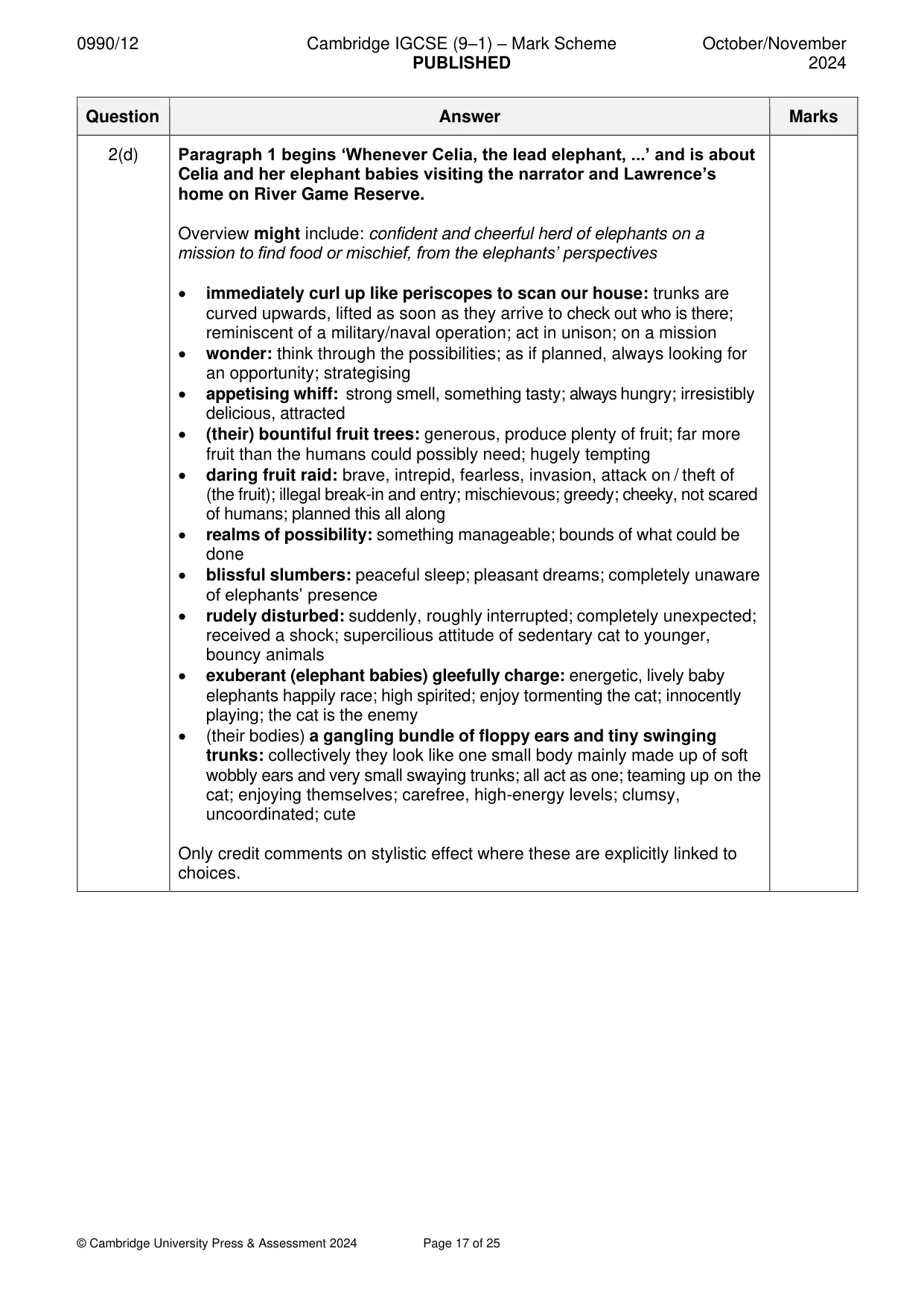Mark scheme, page 17 of 25